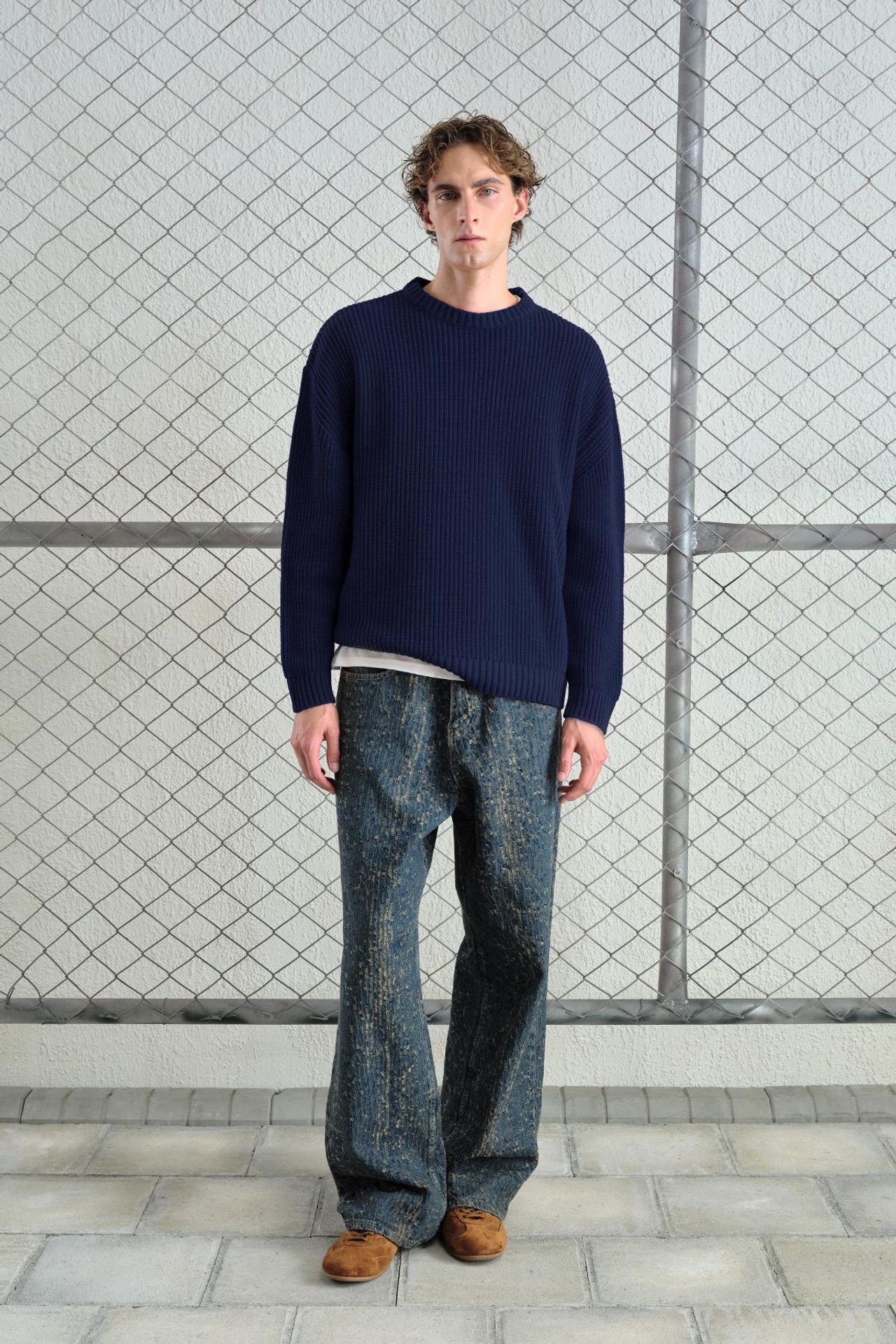 GIESTO Ribbed Crew Neck Sweater 1