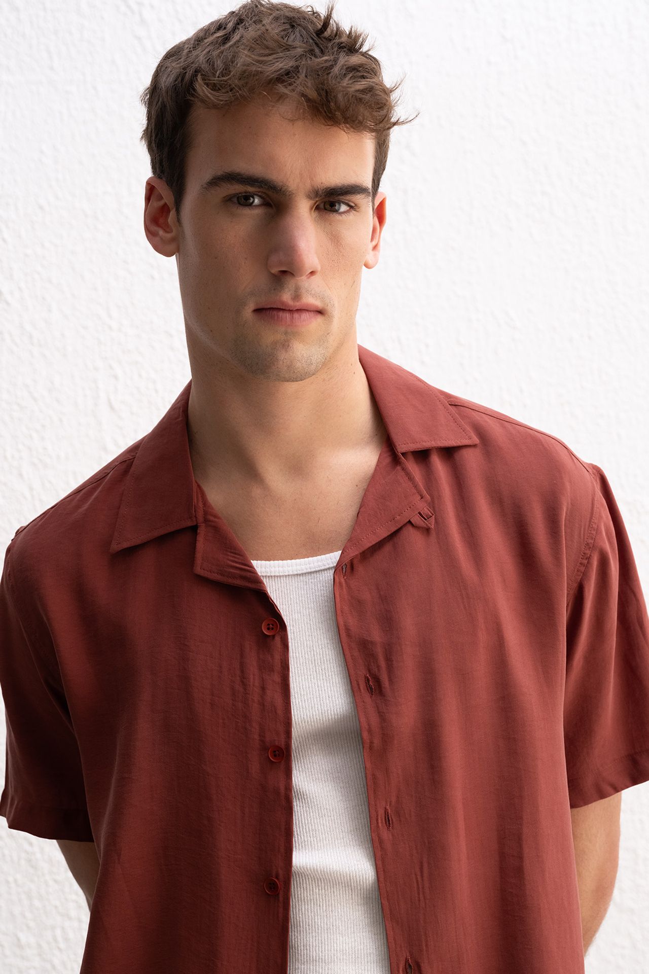 GIESTO Men's Short Sleeve Open Collar Shirt 3