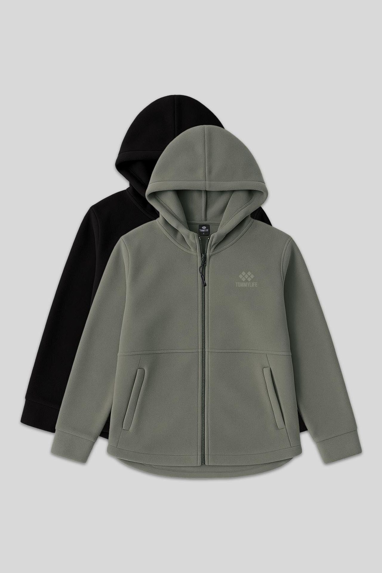 TOMMY Women's Plush Zip-front Hooded Sweatshirt 1