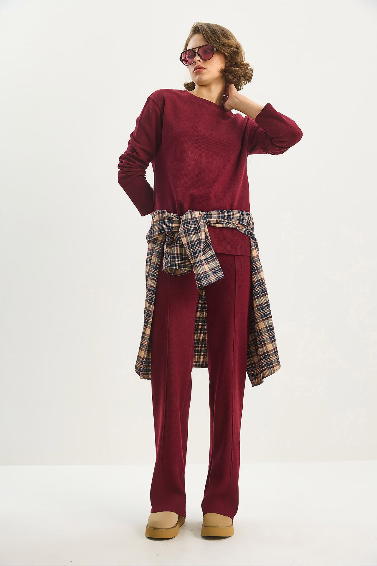 LUCCI Ribbed Knitwear Two-Piece Coord Set 2