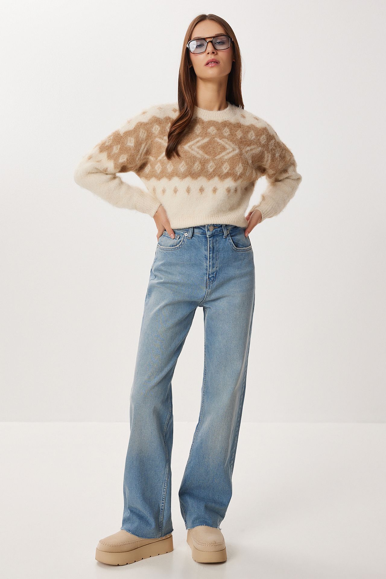 ISTANBUL High Waist Straight Leg Denim Jeans