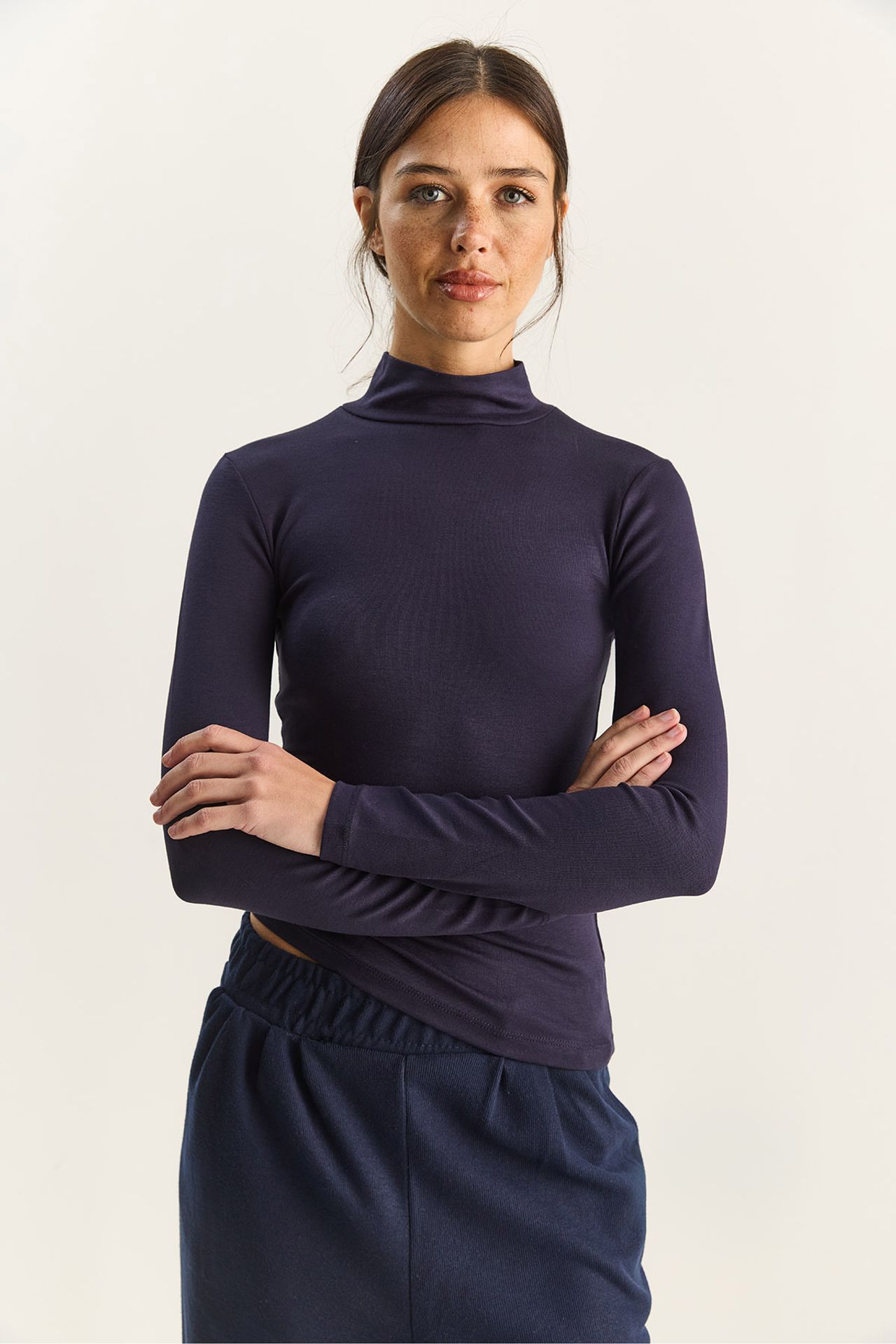 LUCCI Slim Fit Long Sleeve Half Turtleneck Top 4