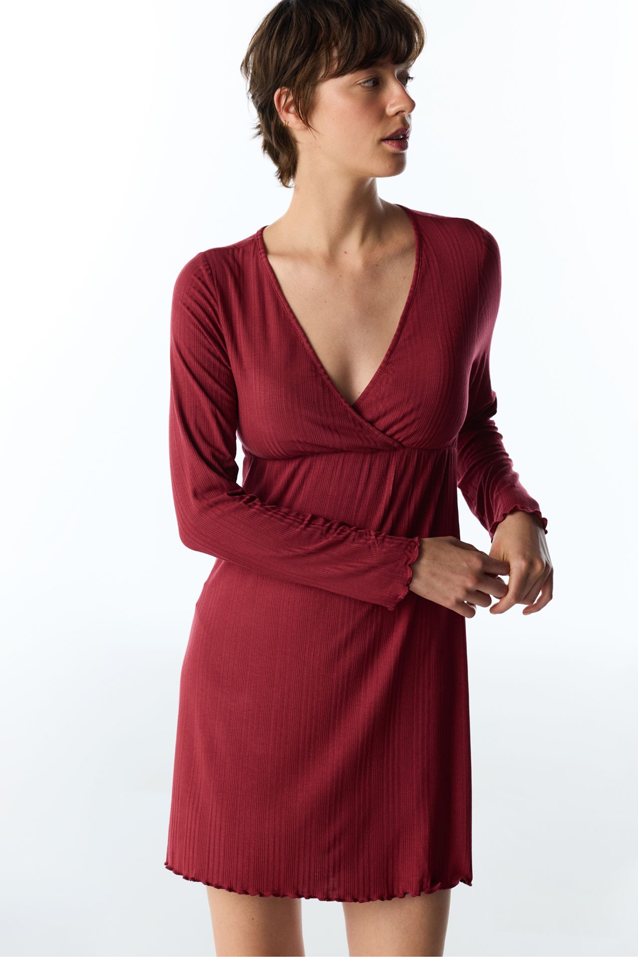 PENTI Lana Ribbed Long Sleeve Nightdress 2