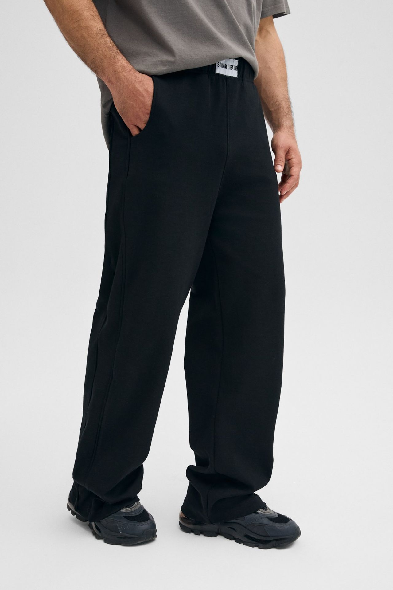 GRIMELANGE Wide Leg Plain Joggers 4