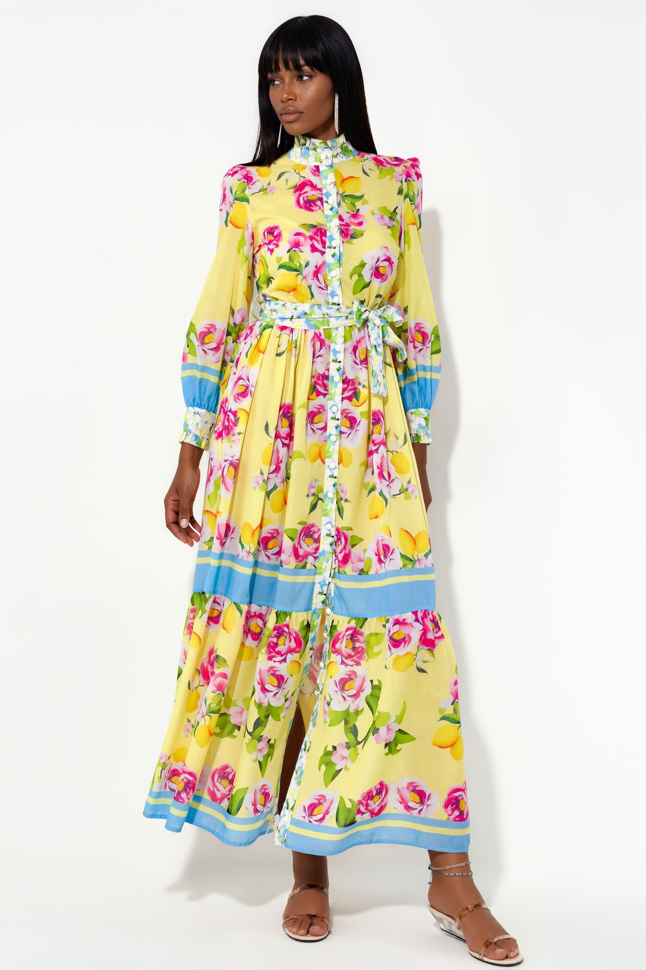 MSN Floral Belted Maxi Dress 2