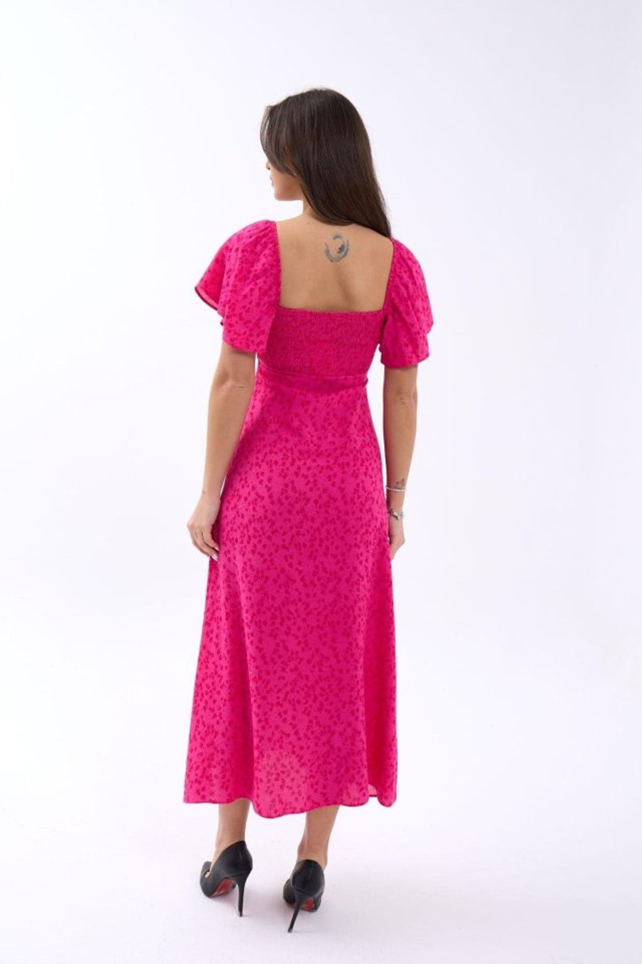 JANES Printed Midi Dress with Tie Detail 3