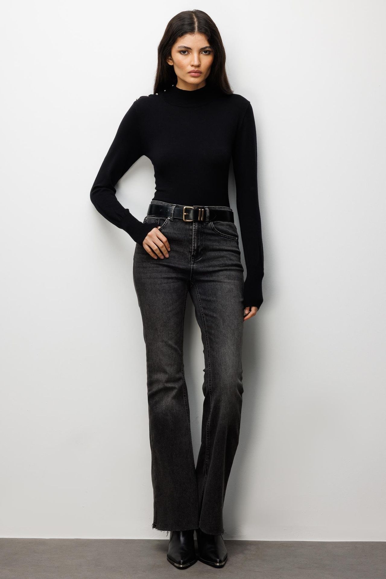 MIXRAY Turtleneck Knit Sweater 2