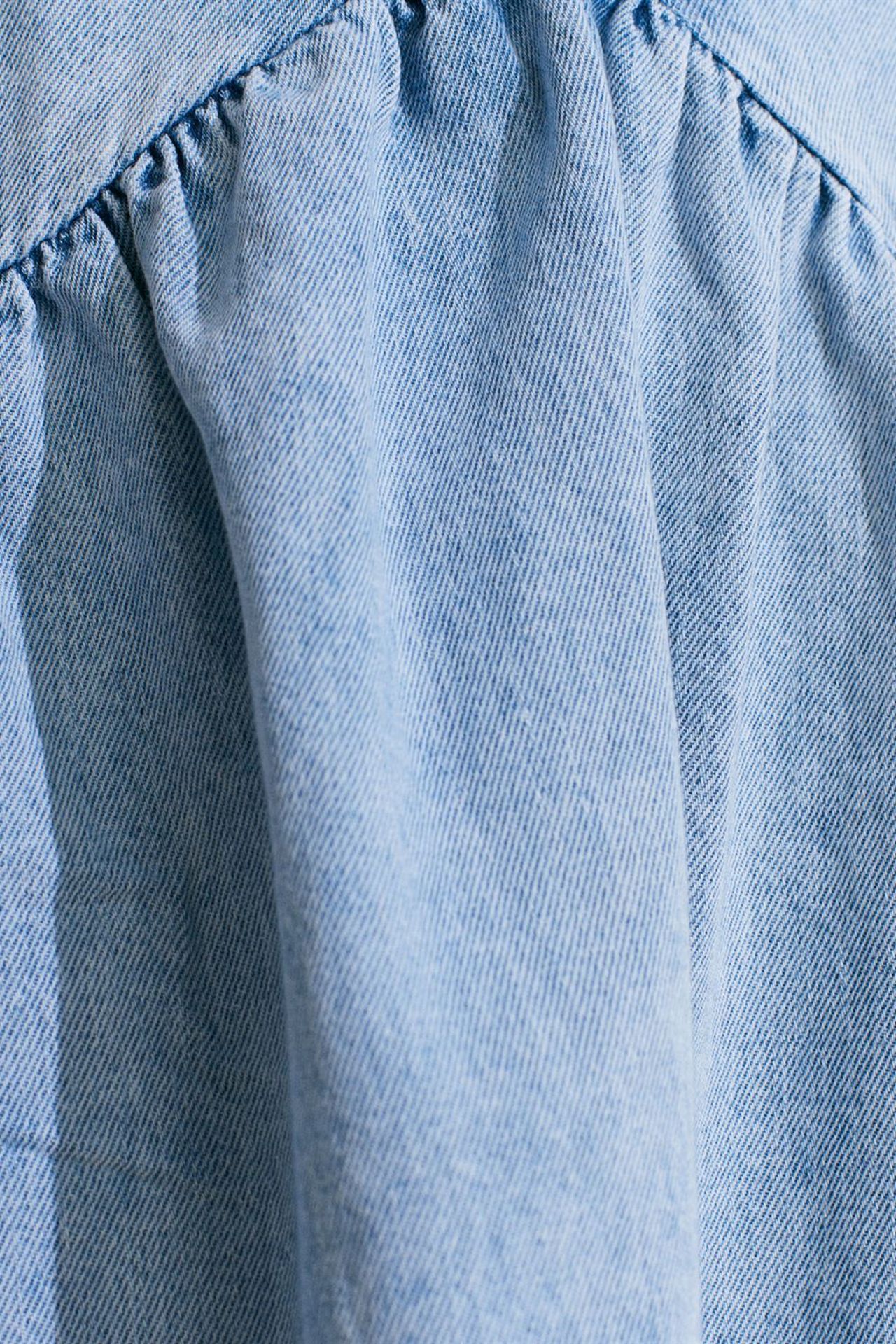 DILVIN Mini Cotton Denim Halter Dress 4
