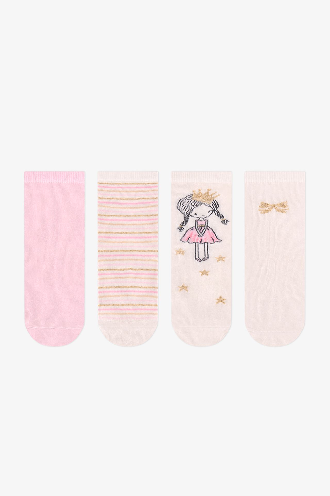 PENTI Girls' Sparkle Princess Patterned 2-Pack Crew Socks 1