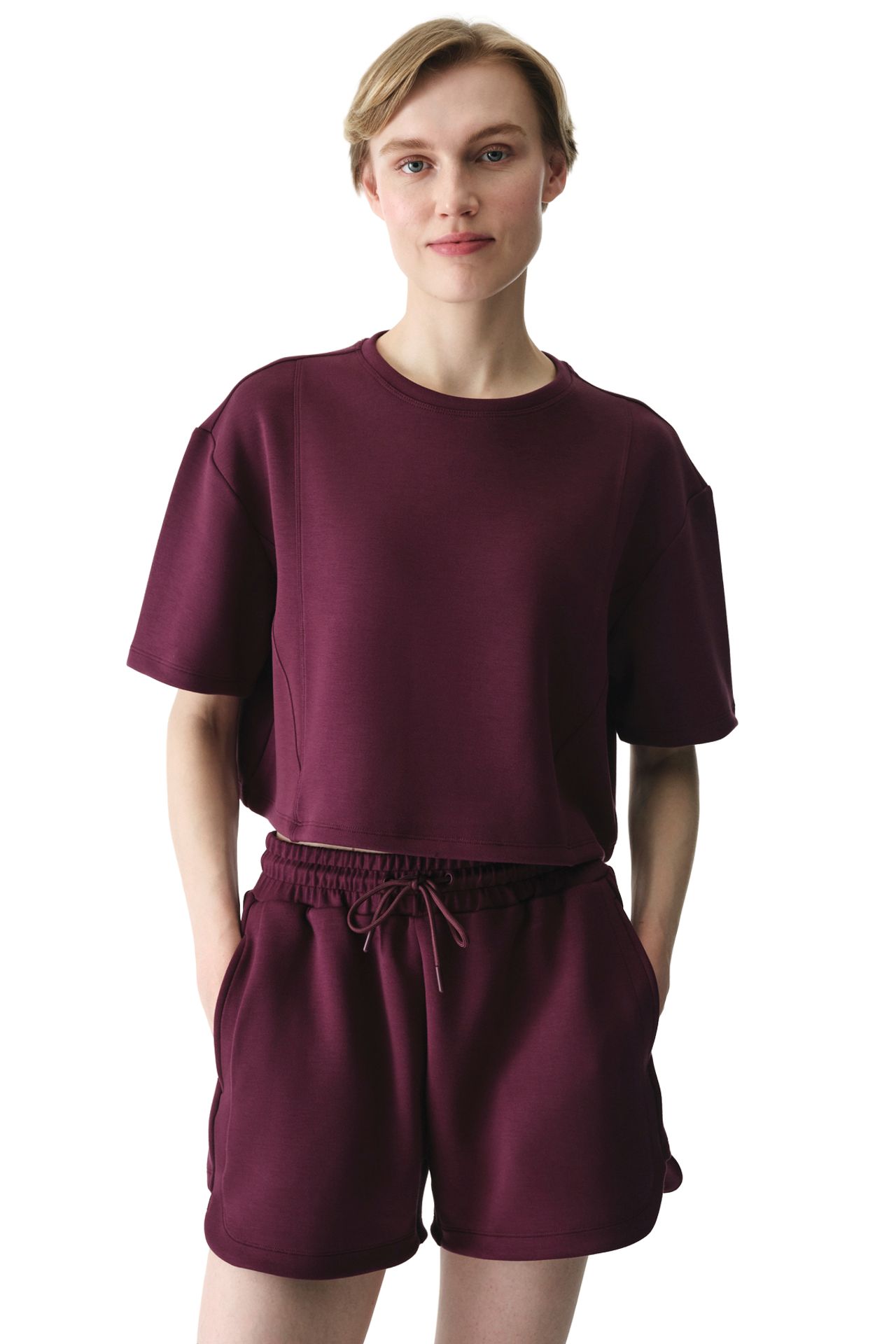PENTI Silky Textured Seam Detailed Short-Sleeve T-Shirt 4