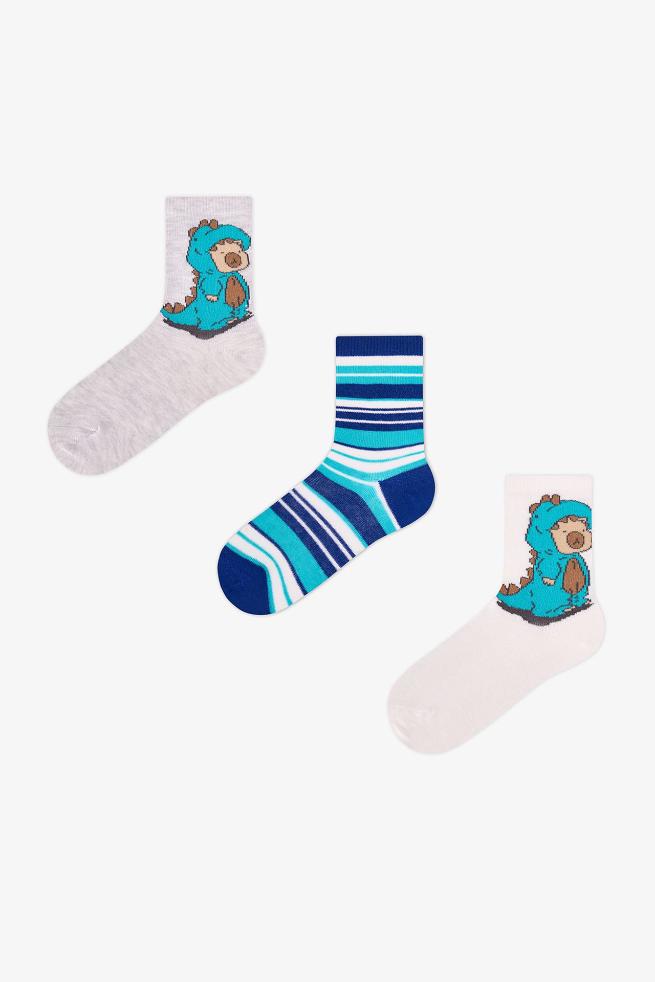 PENTI Boys' Lovers Striped 2-Pair Crew Socks 1