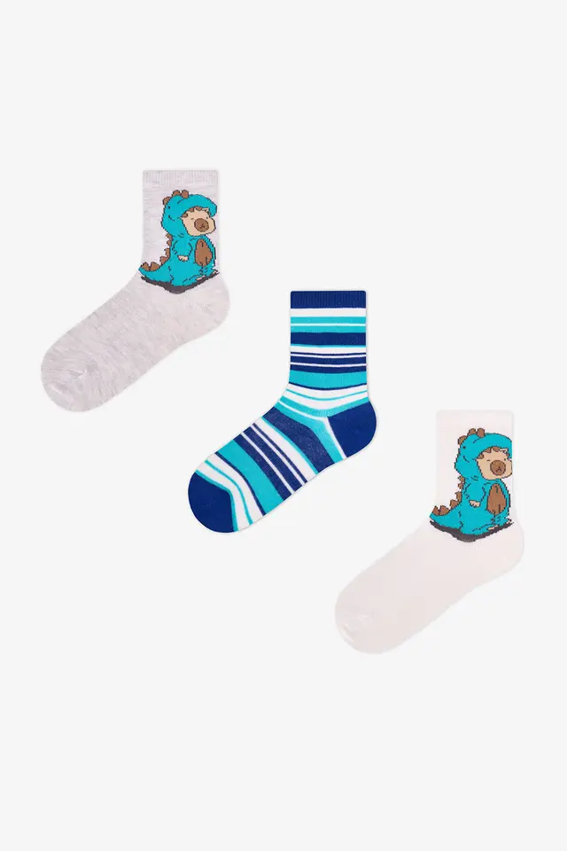 PENTI Boys' Lovers Striped 2-Pair Crew Socks