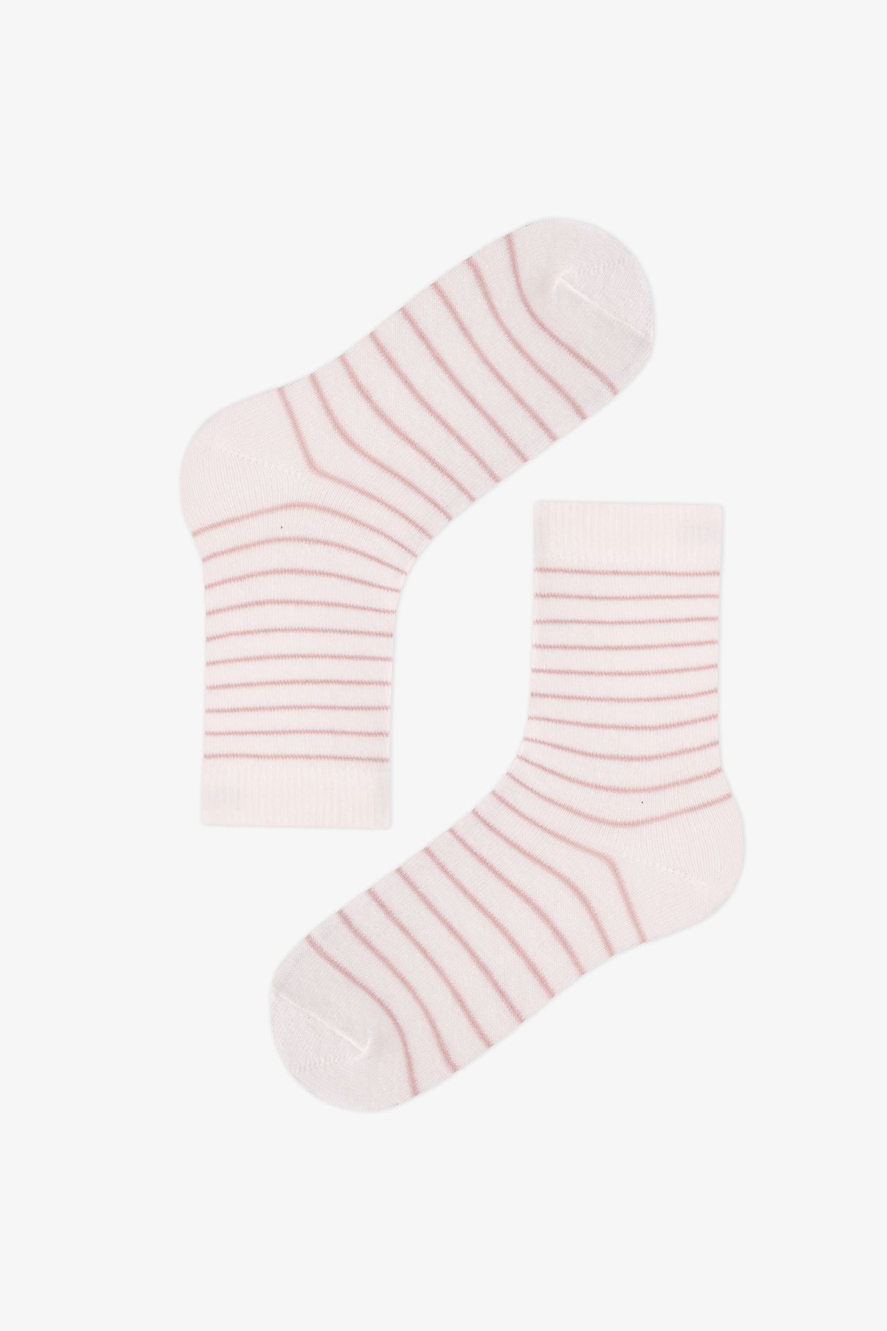 PENTI Girls' Comfortable Bear Striped 2-Pack Crew Socks 5