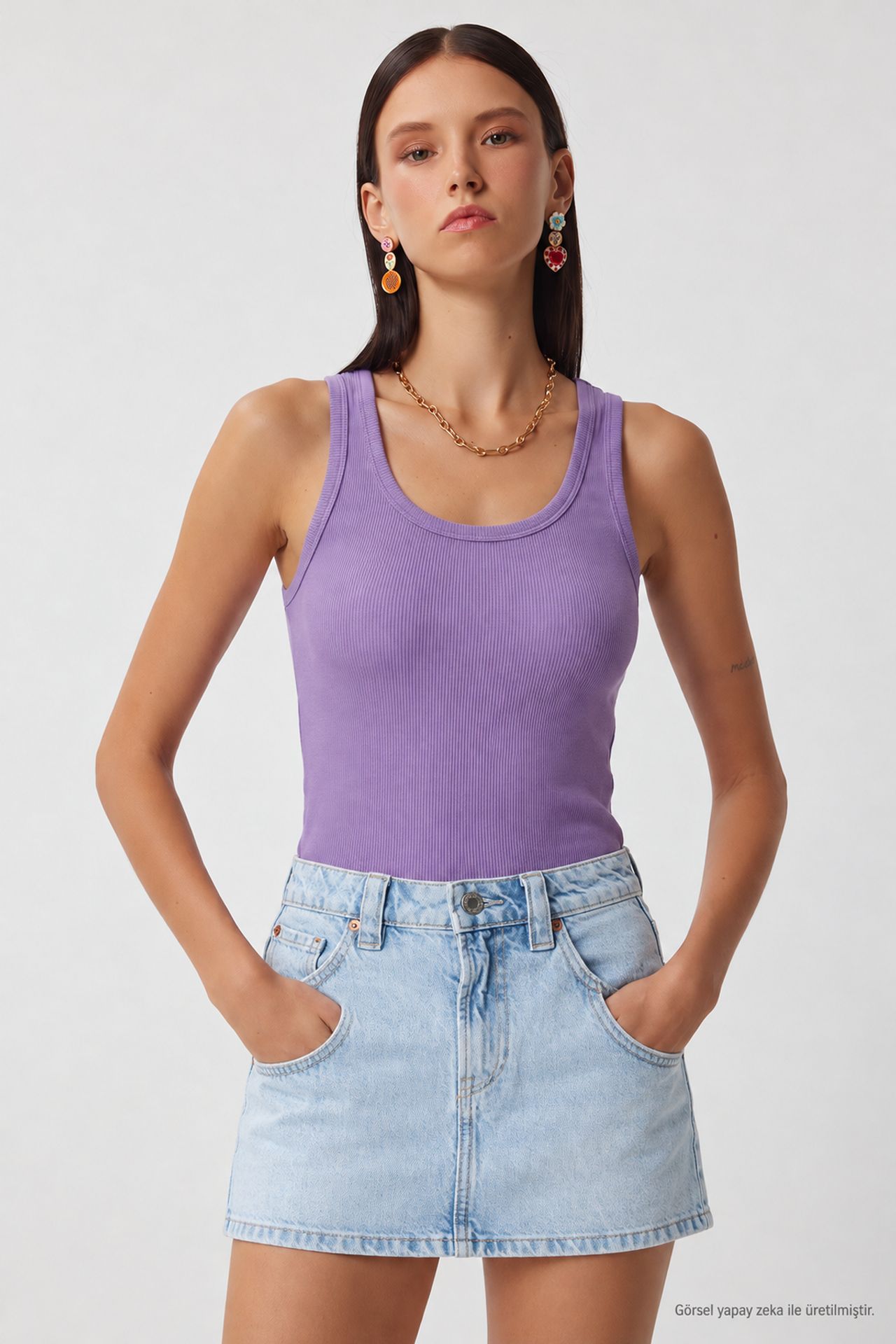 ISTANBUL Fitted U Collar Knitted 2- Pack Tank Top 2