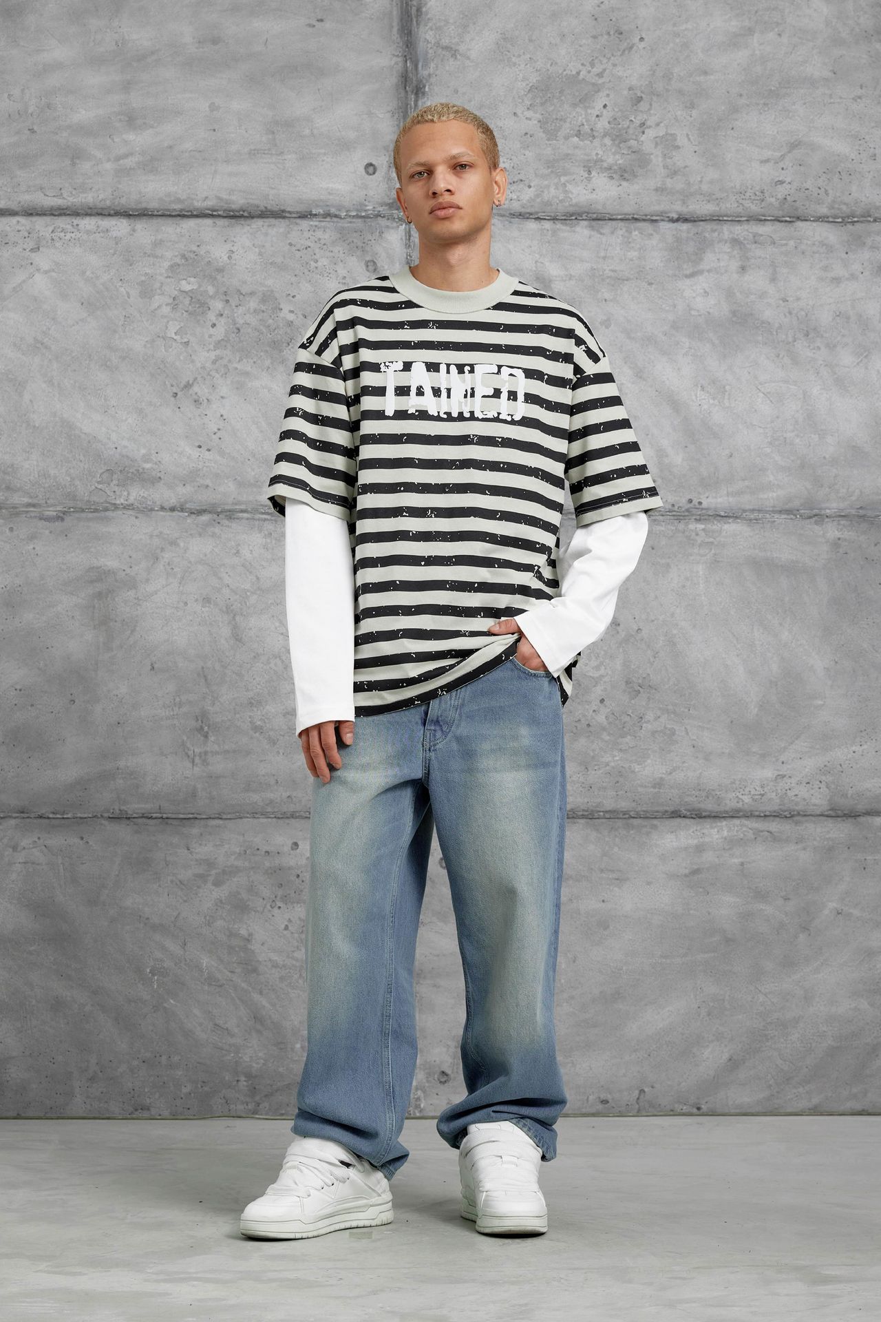 NOMARC Bol Çizgili Bisiklet Yaka Sweatshirt 2