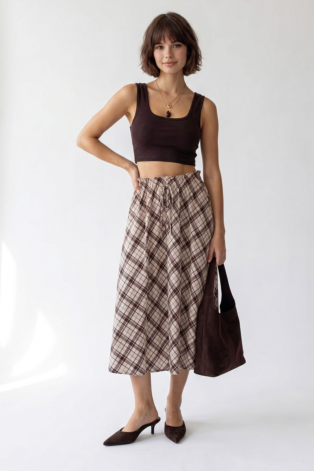 MIXRAY Women's Fitted Square-neck Crop Tank Top 5