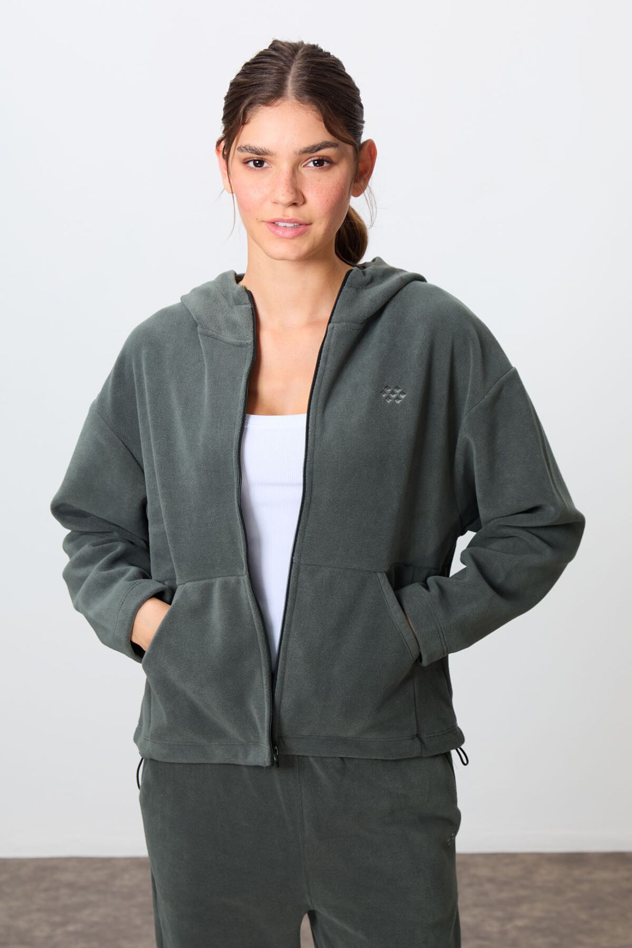 TOMMY Oversized Hooded Zipper Tracksuit Set 2