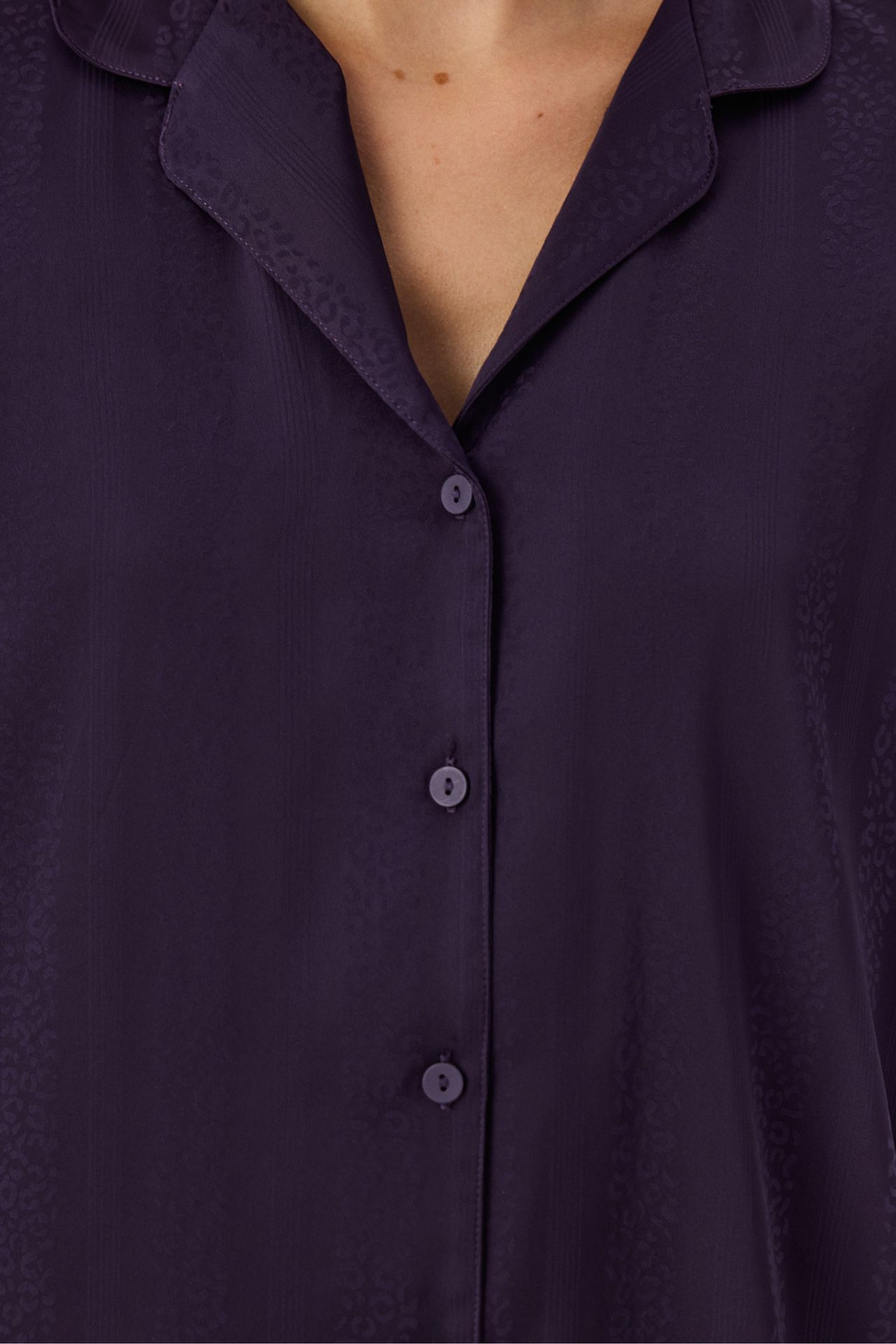PENTI Midnight Satin Striped Long Sleeve Shirt Pants Pajama Set 3