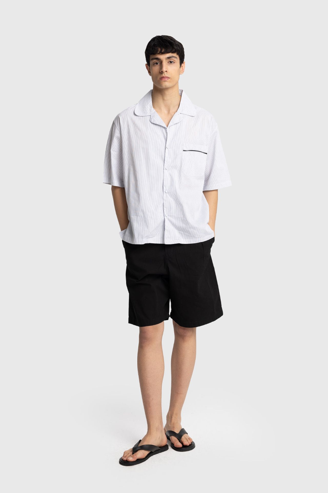 GIESTO Men's Pinstripe Short Sleeve Shirt 3