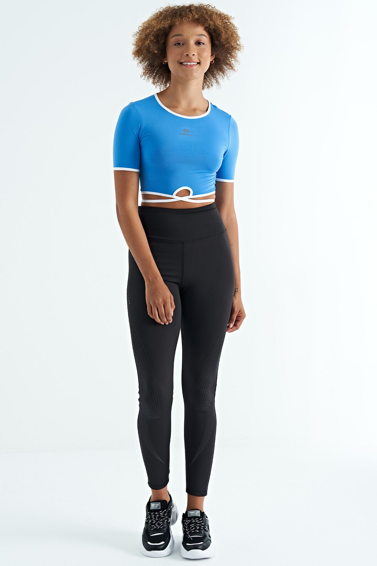 TOMMY Elastic Crop T-Shirt with Crew Neck 1