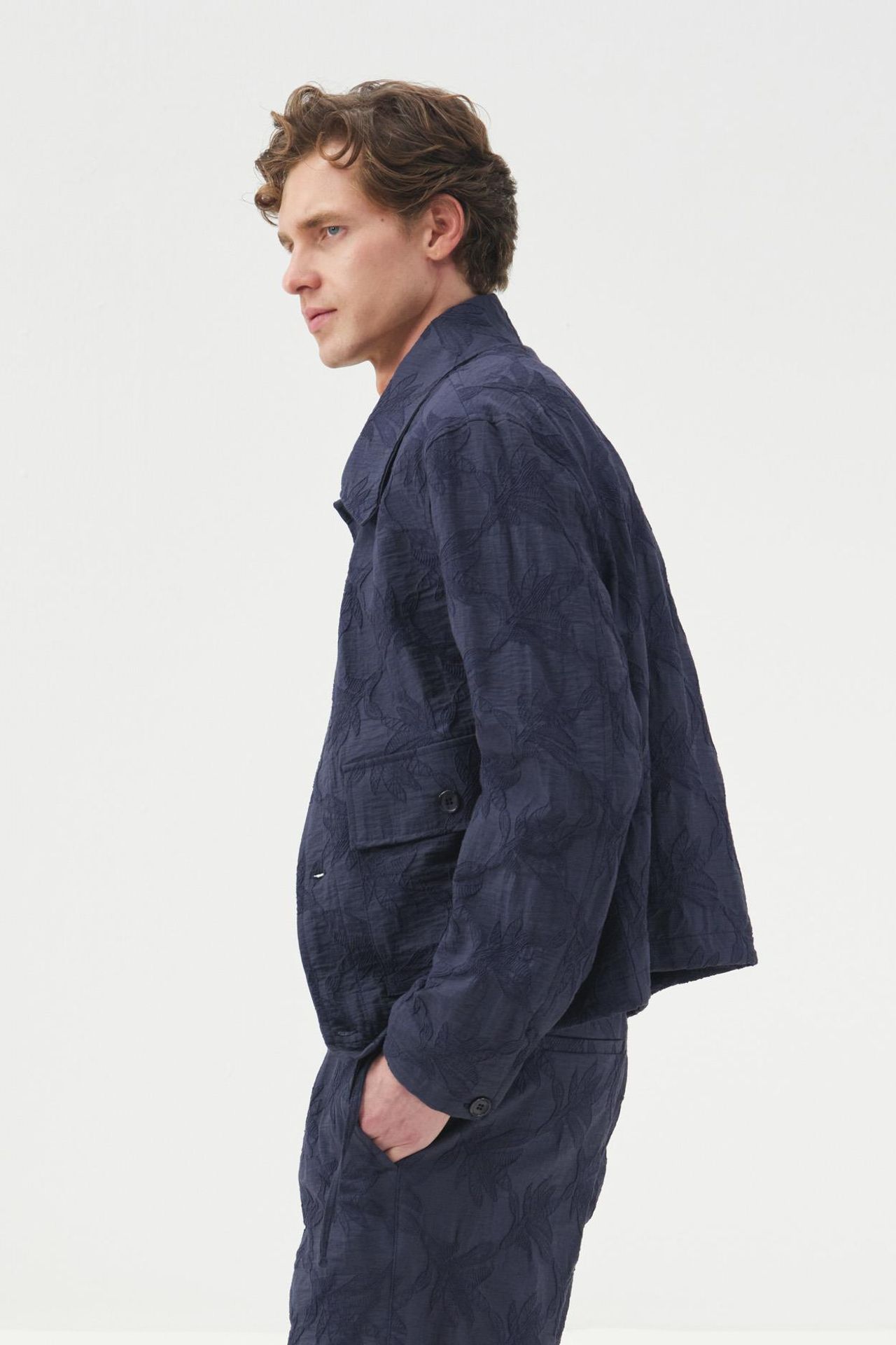 GIESTO Jacquard Patterned Button Closure Jacket 2