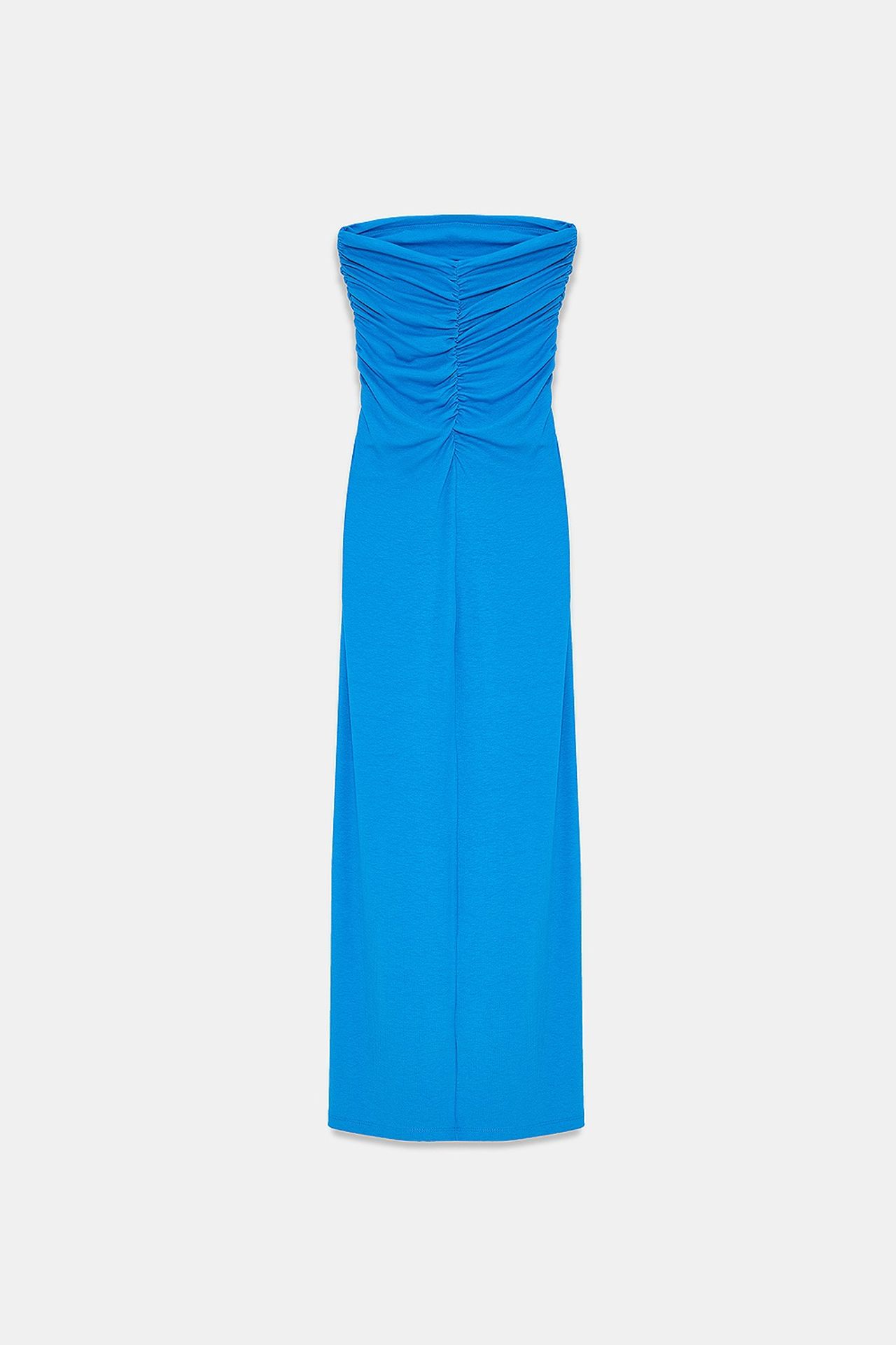 DILVIN Askısız Yırtmaçlı Uzun Bodycon Elbise 6