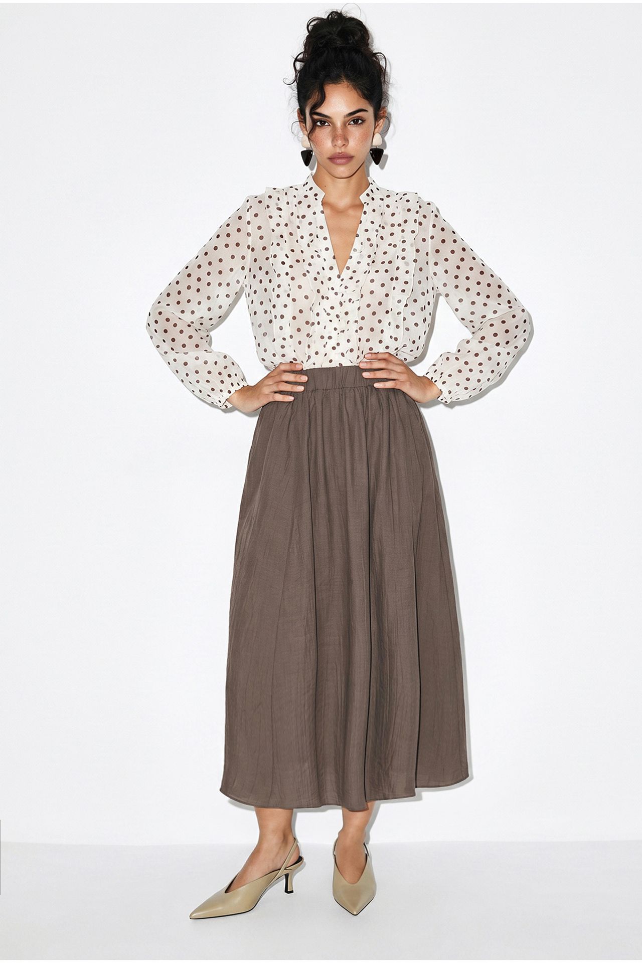 LUCCI High Waist A-Line Maxi Skirt with Pockets 3
