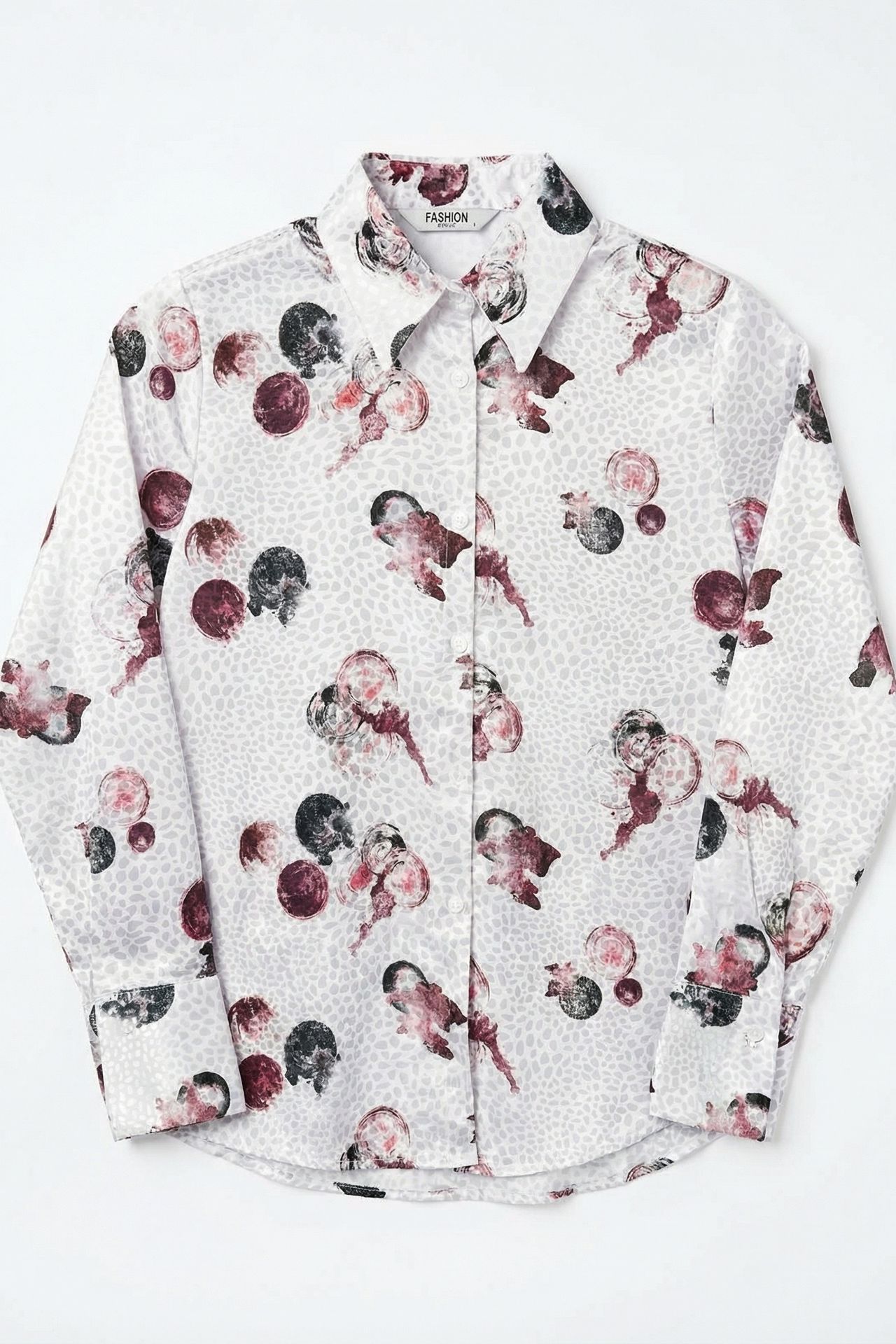 MY FASHION Textured Abstract Printed Shirt with Button Closure 2