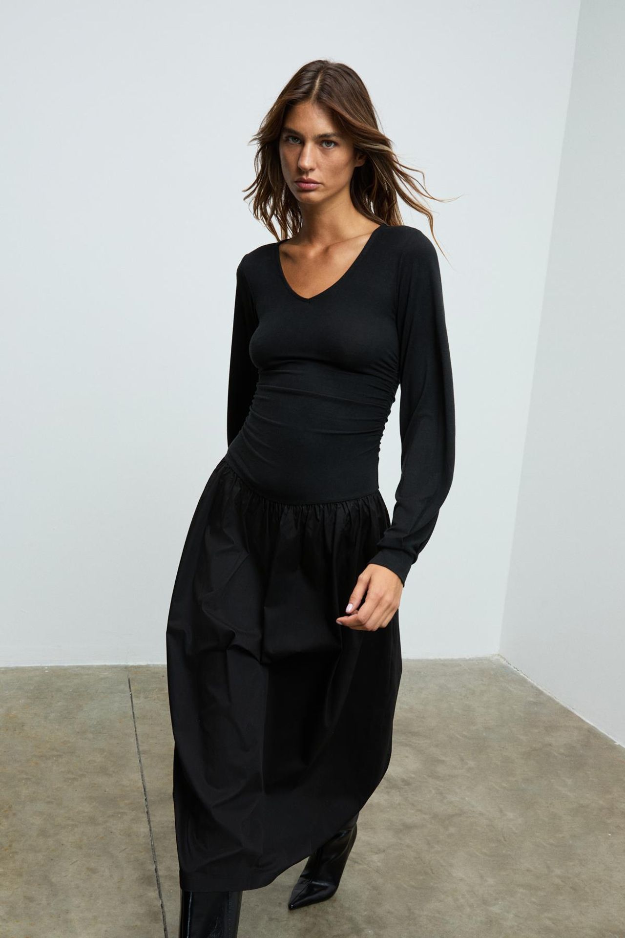 GRIMELANGE V-Neck Shirred Midi Dress 6