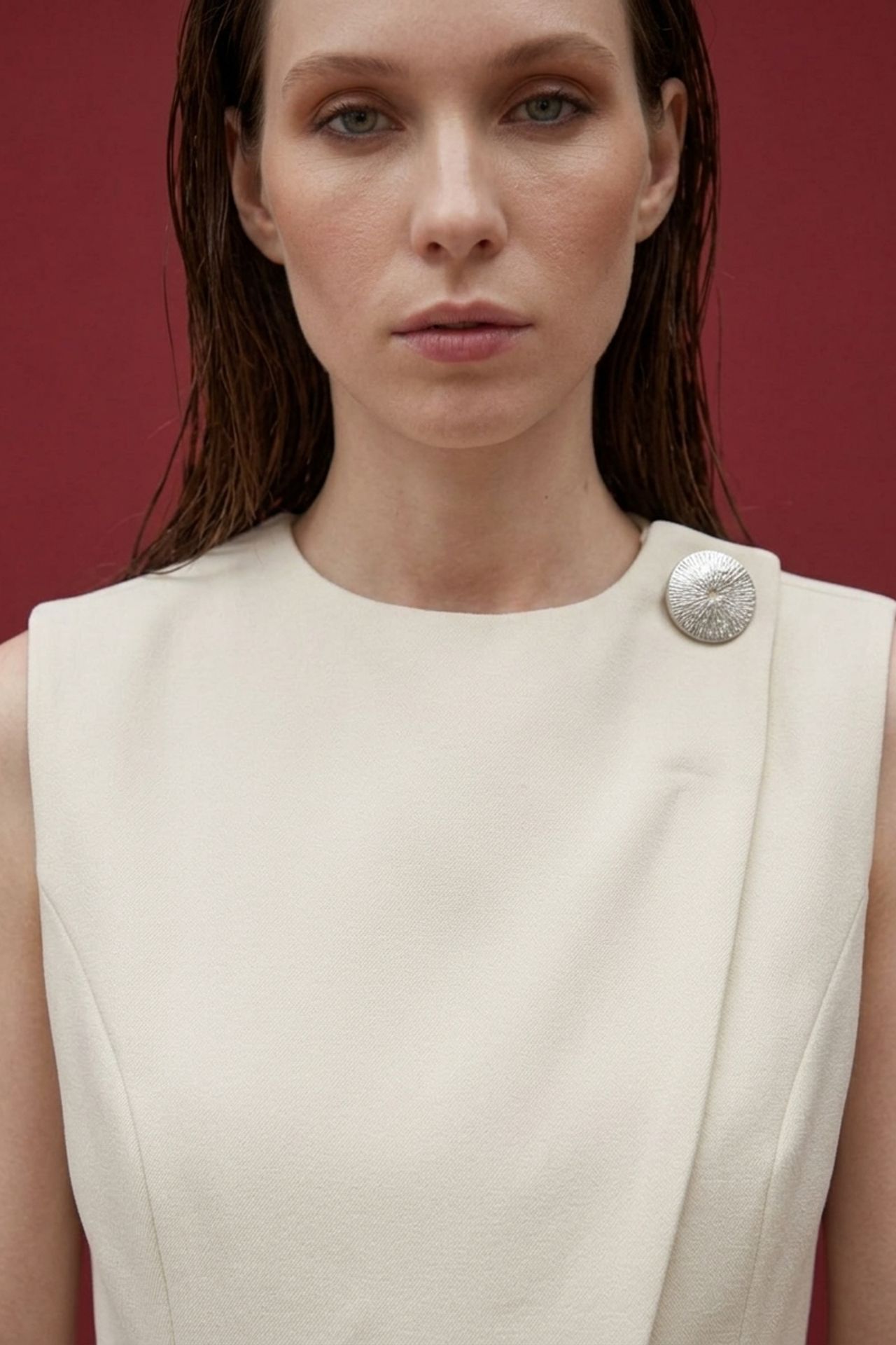 MY FASHION Belted crepe waistcoat 4