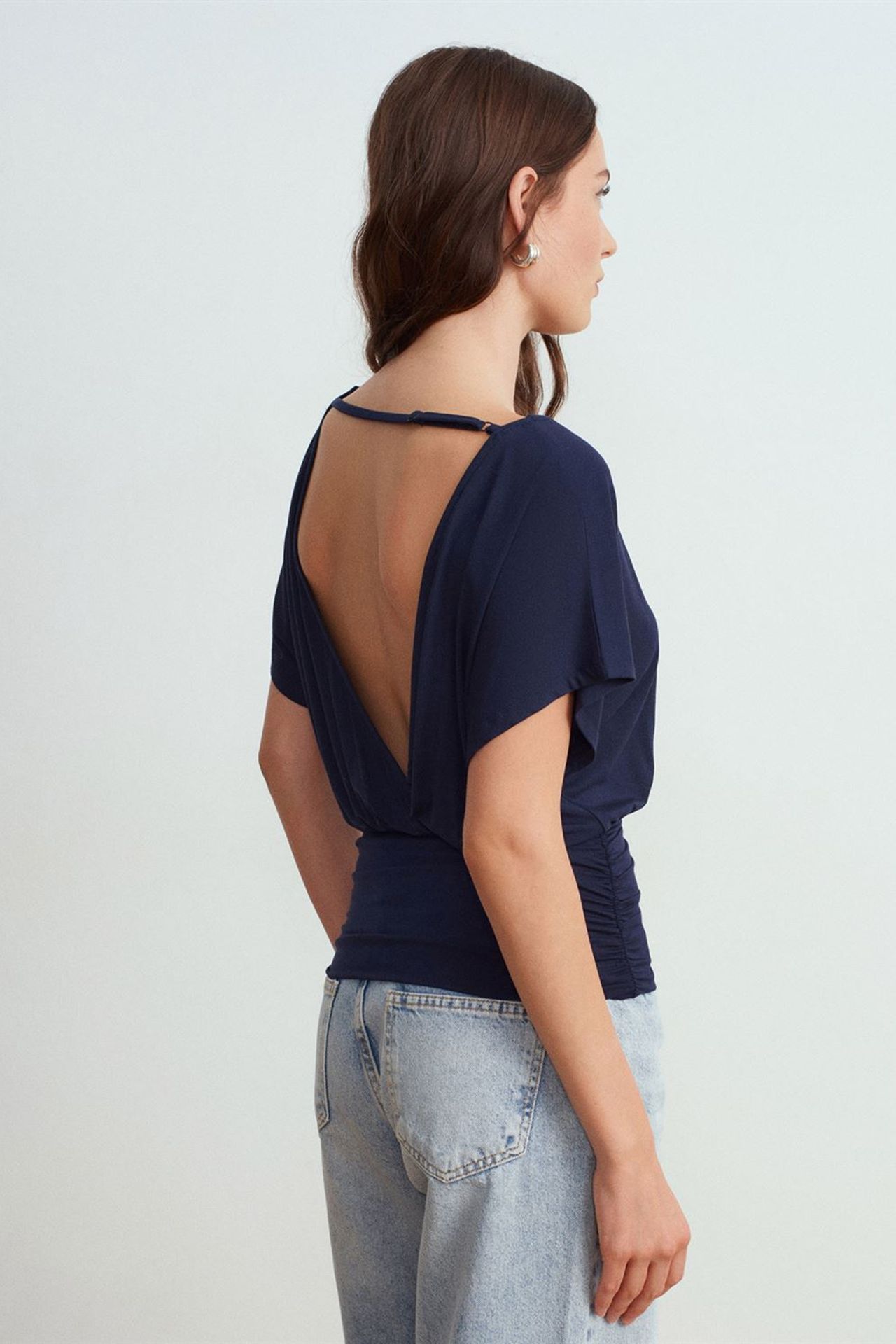 DILVIN Women's Modal Blend Cut-out Crew Neck Blouse 2