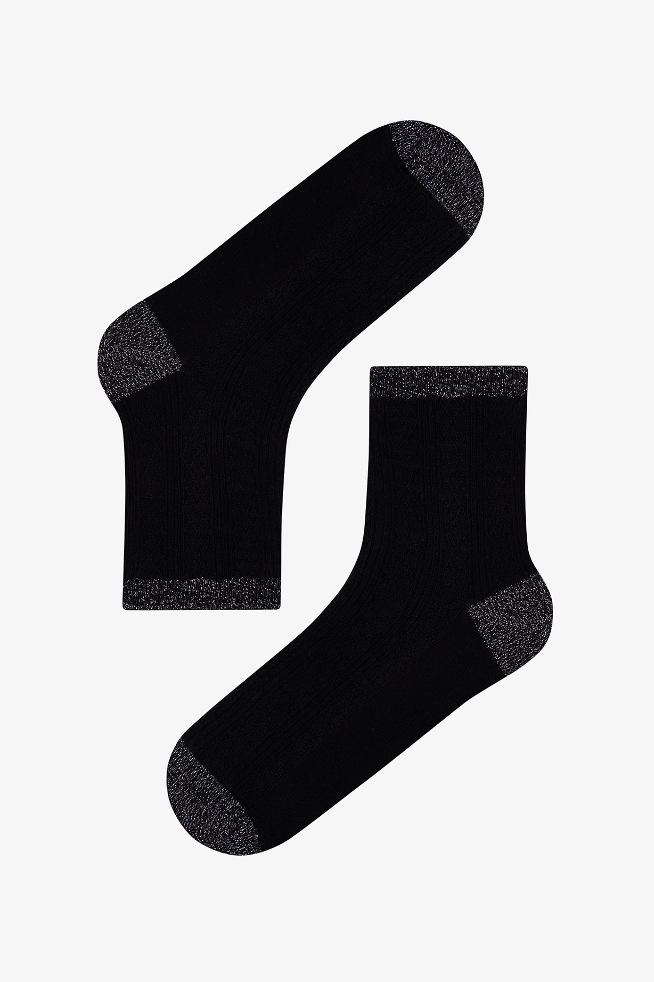 PENTI Shimmer Jacquard Lurex Pair Crew Socks 3