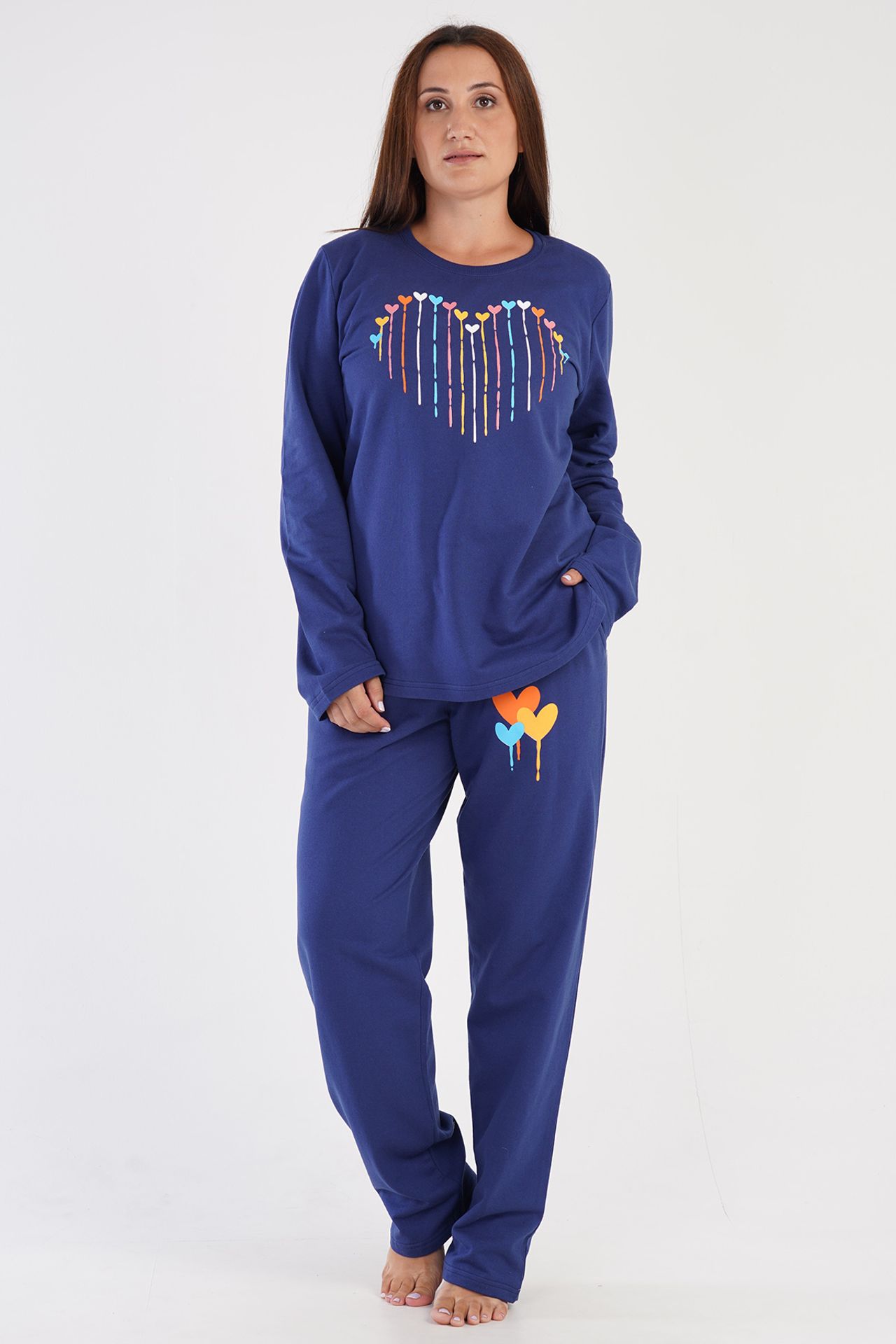 YAKE Desenli İki Parçalı Pijama Takımı 1