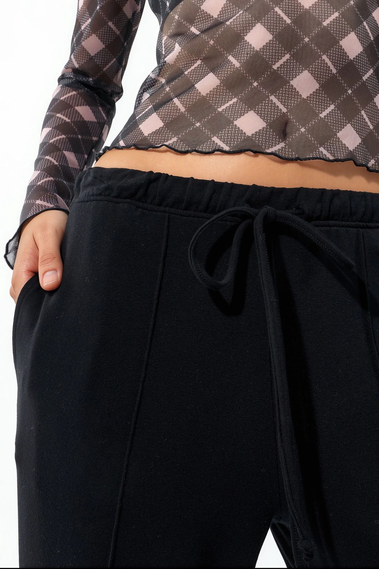 BUSEM Kadın Flare Paça Jarse Jogger Pantolon 4