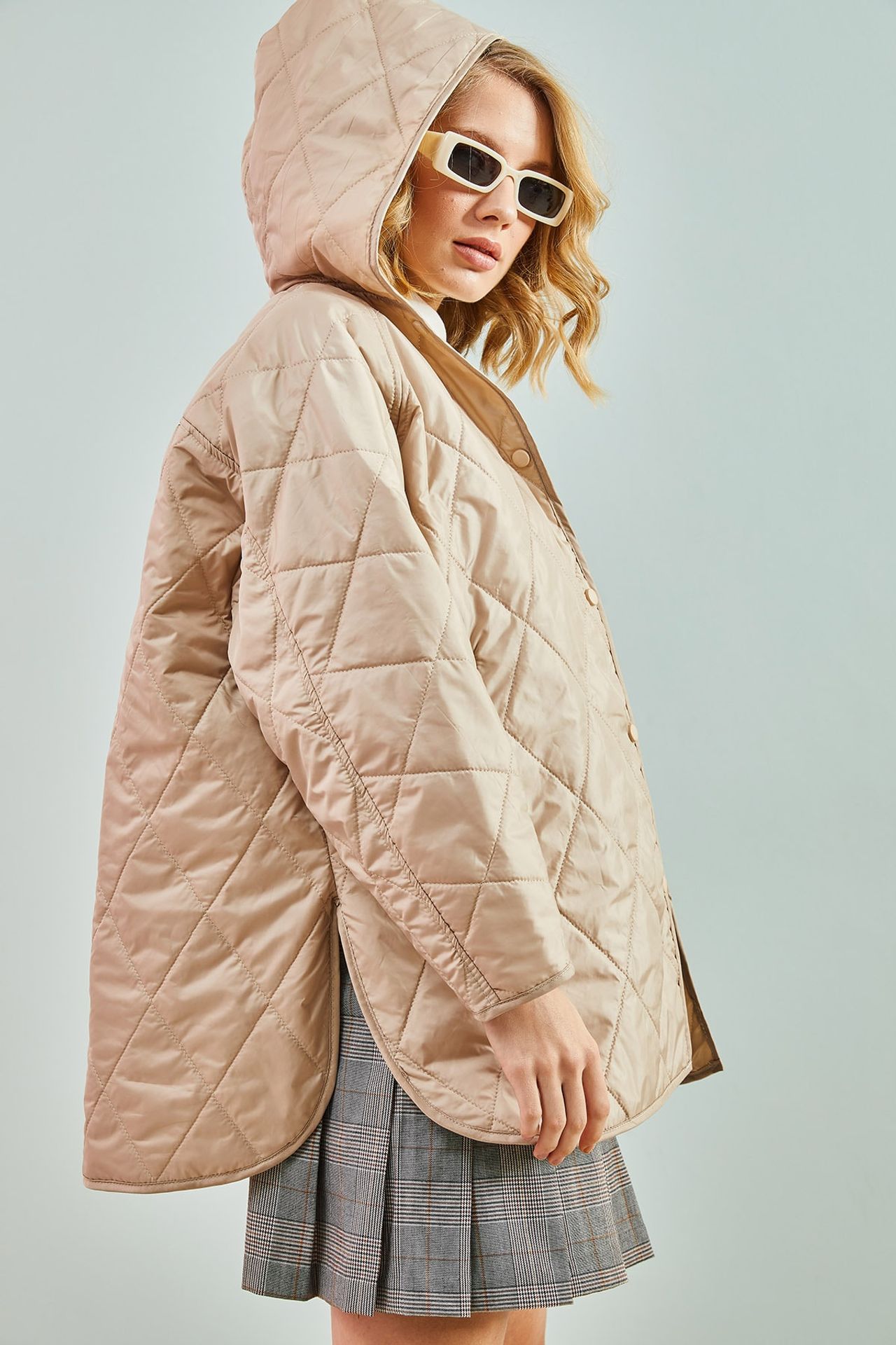 LUCCI Hooded Oversized Quilted Jacket