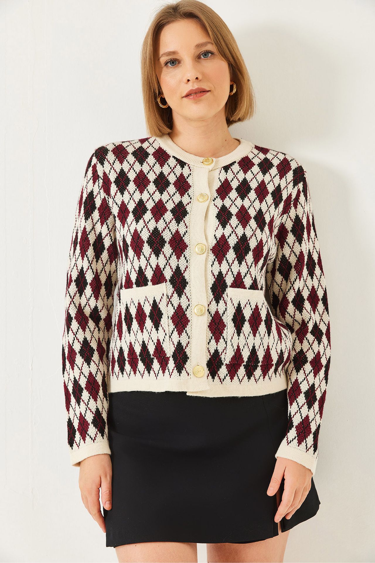 LUCCI Jacquard Knitwear Cardigan with Pockets 3