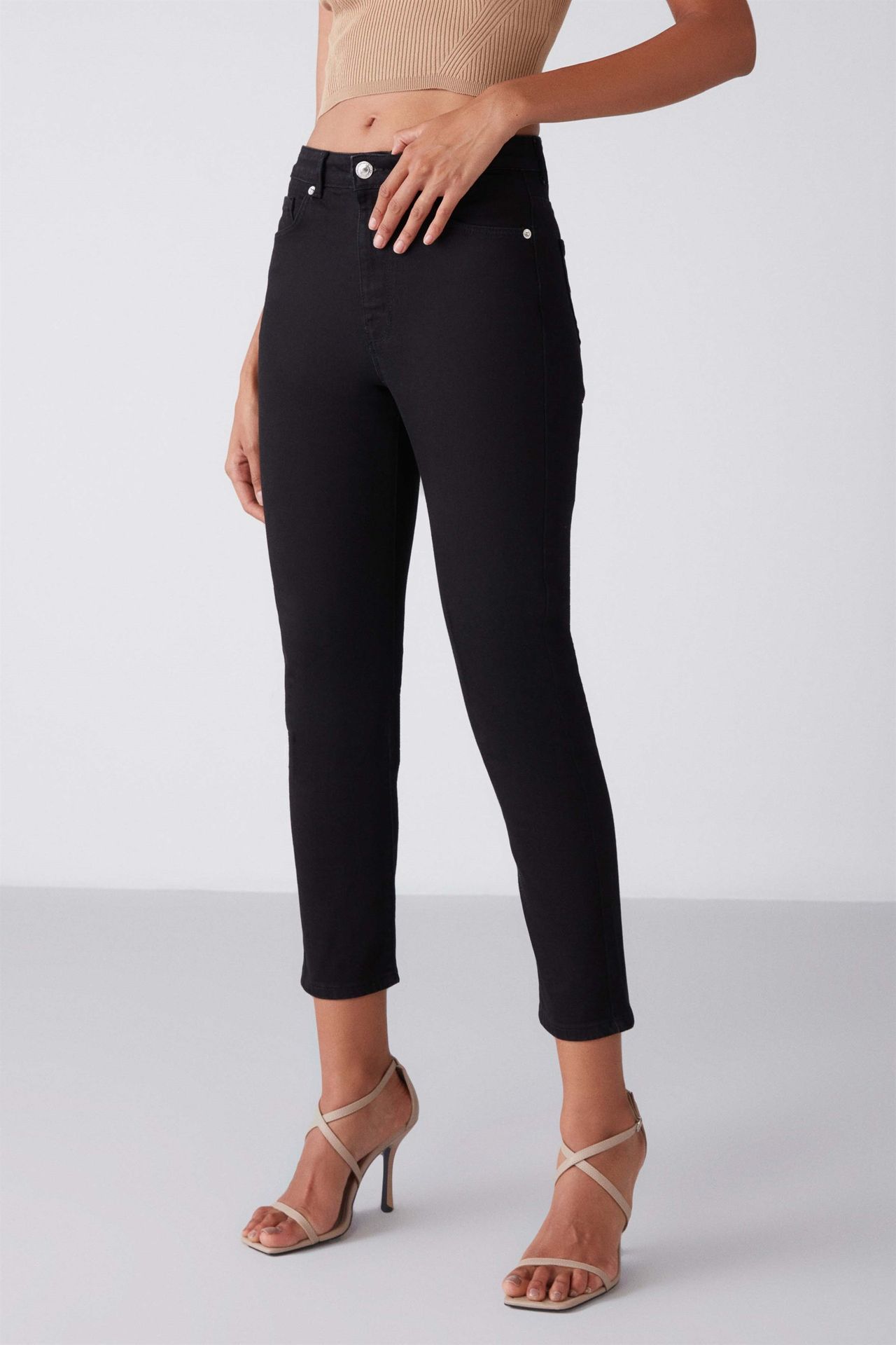 GRIMELANGE Mid Waist Skinny Capri Jeans 5