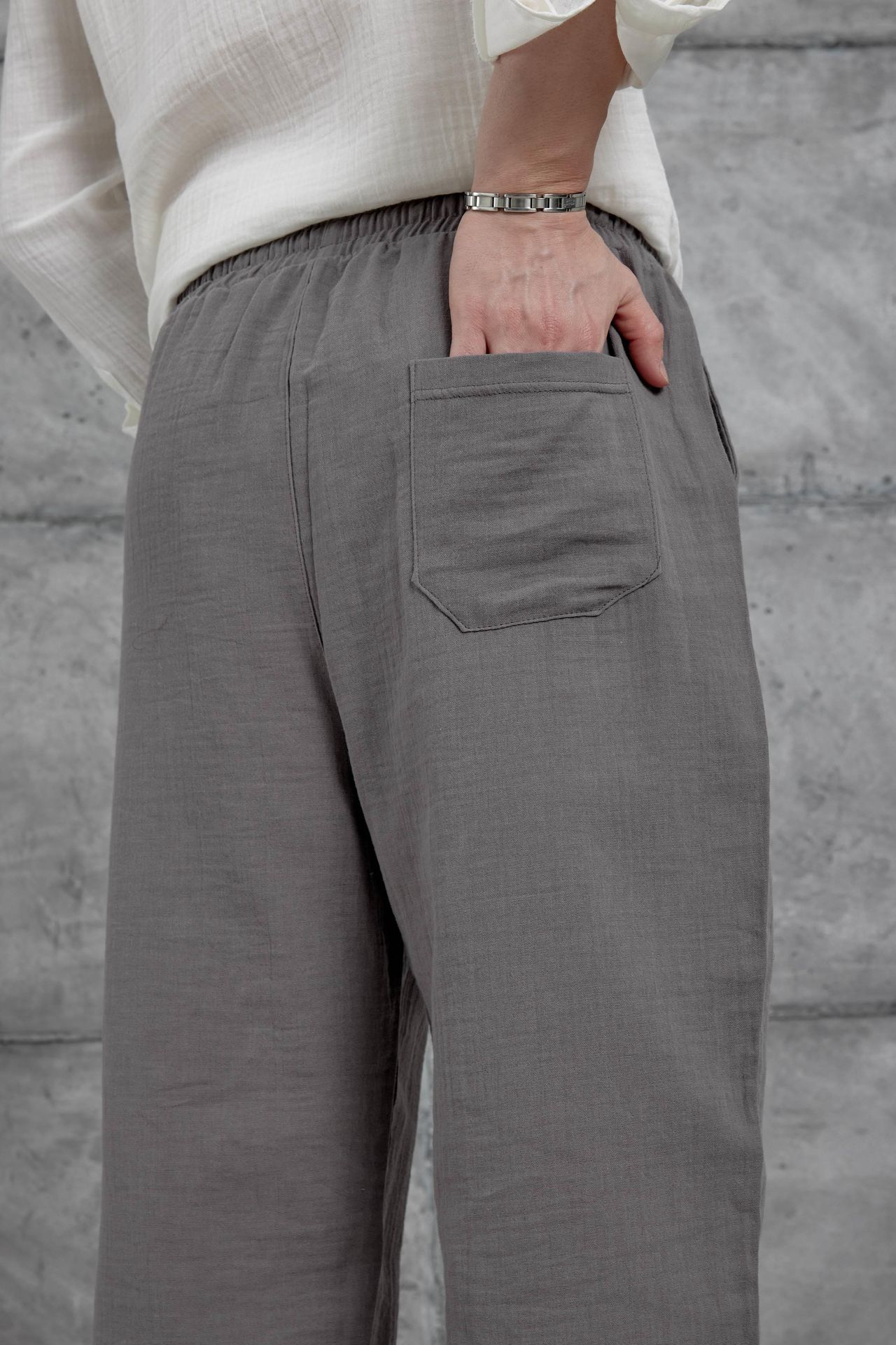 NOMARC Lastikli Bel Geniş Paça Pantolon 5