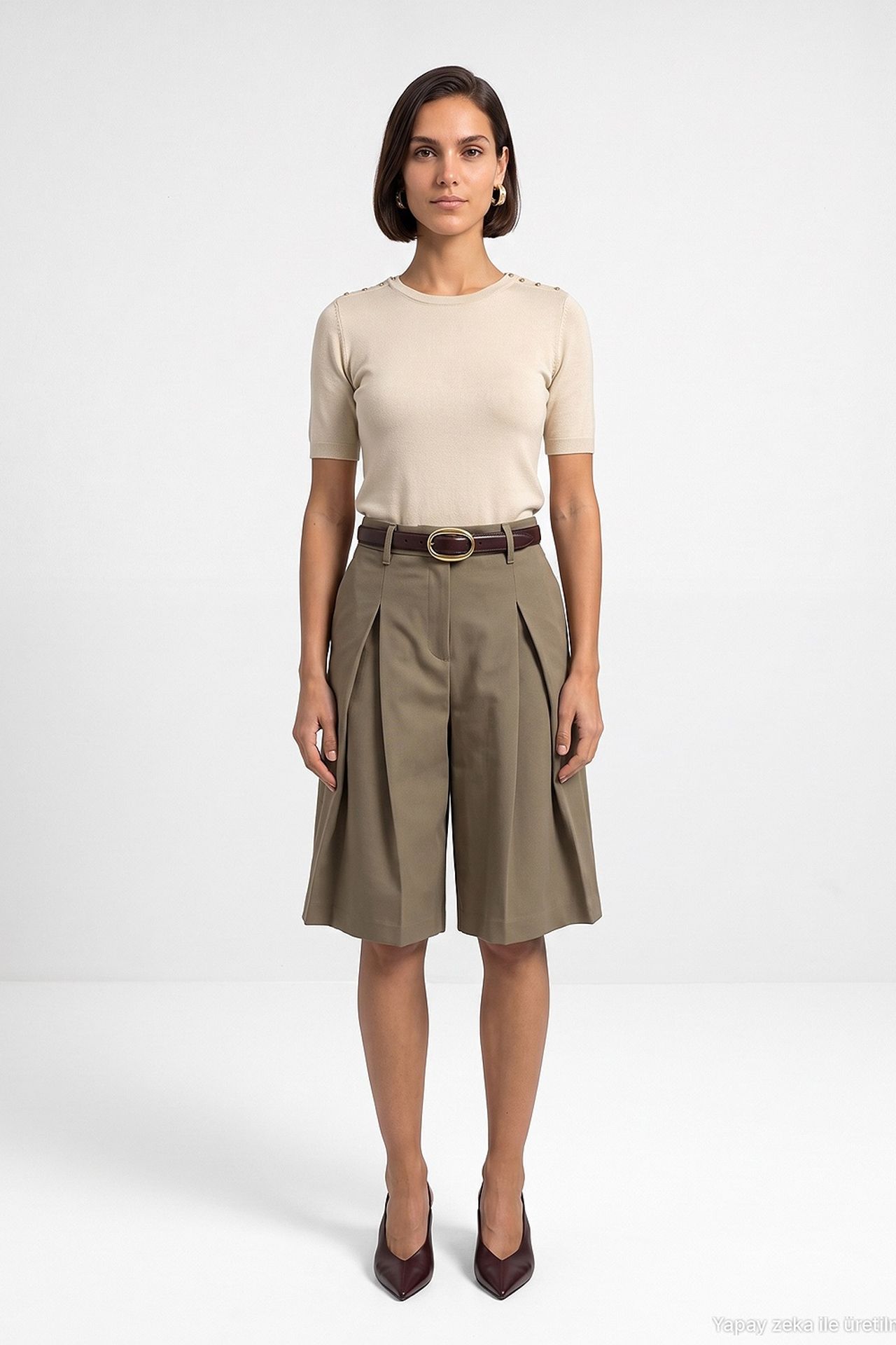 DILVIN Women's Tailored Pull-On Shorts