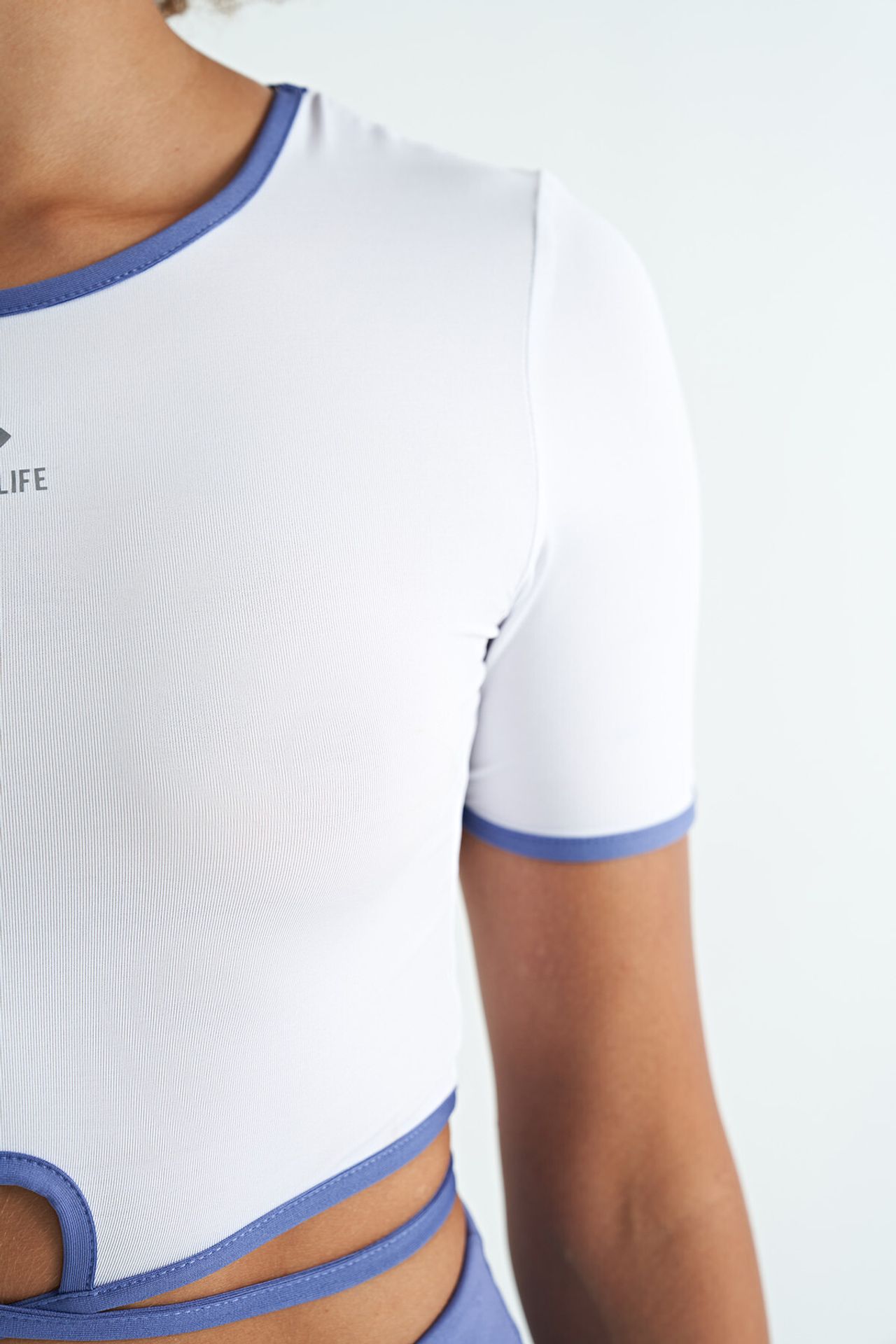 TOMMY Elastic Crop T-Shirt with Crew Neck 5