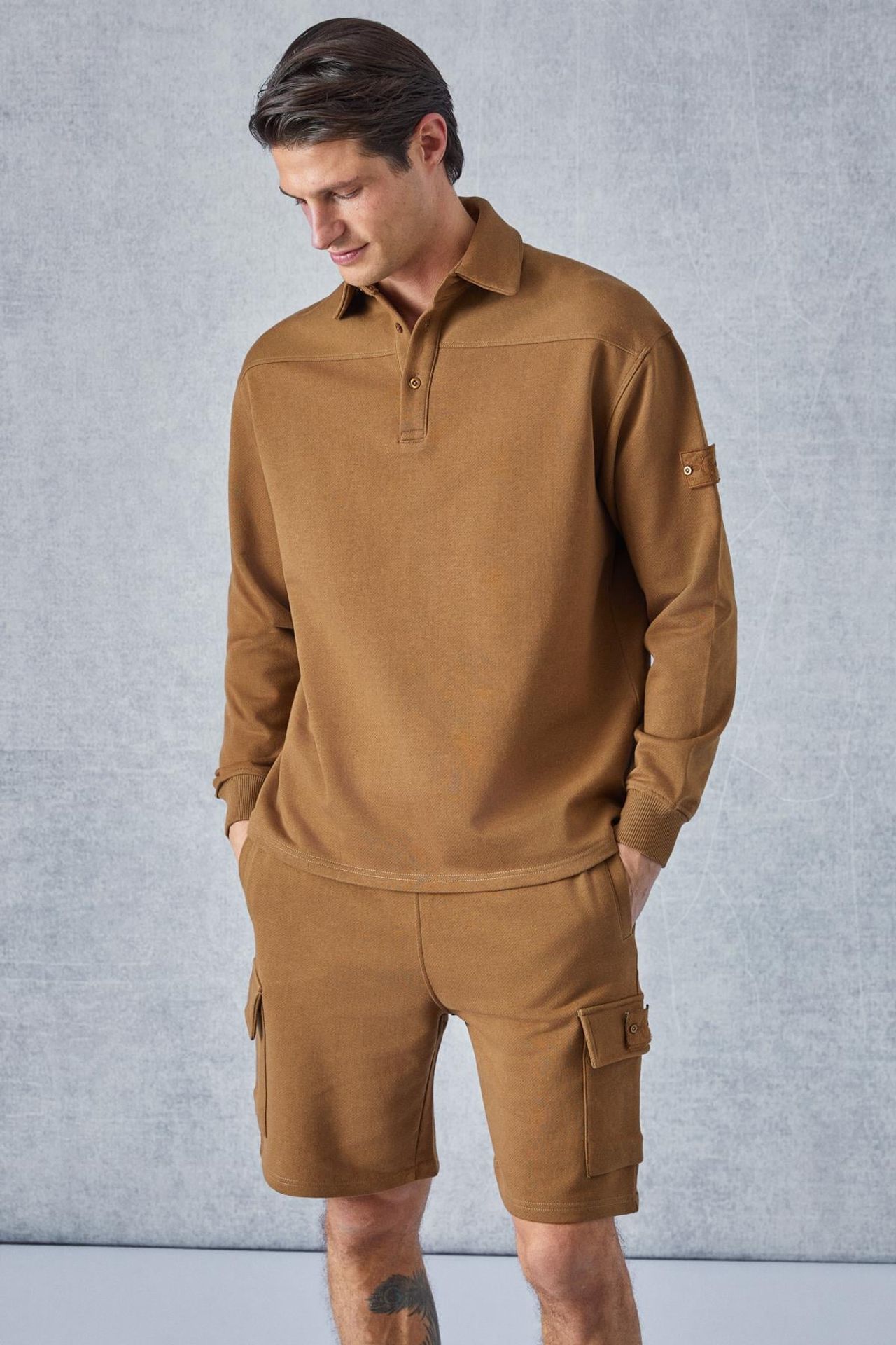 GRIMELANGE Polo Yaka Düğmeli Sweatshirt 2