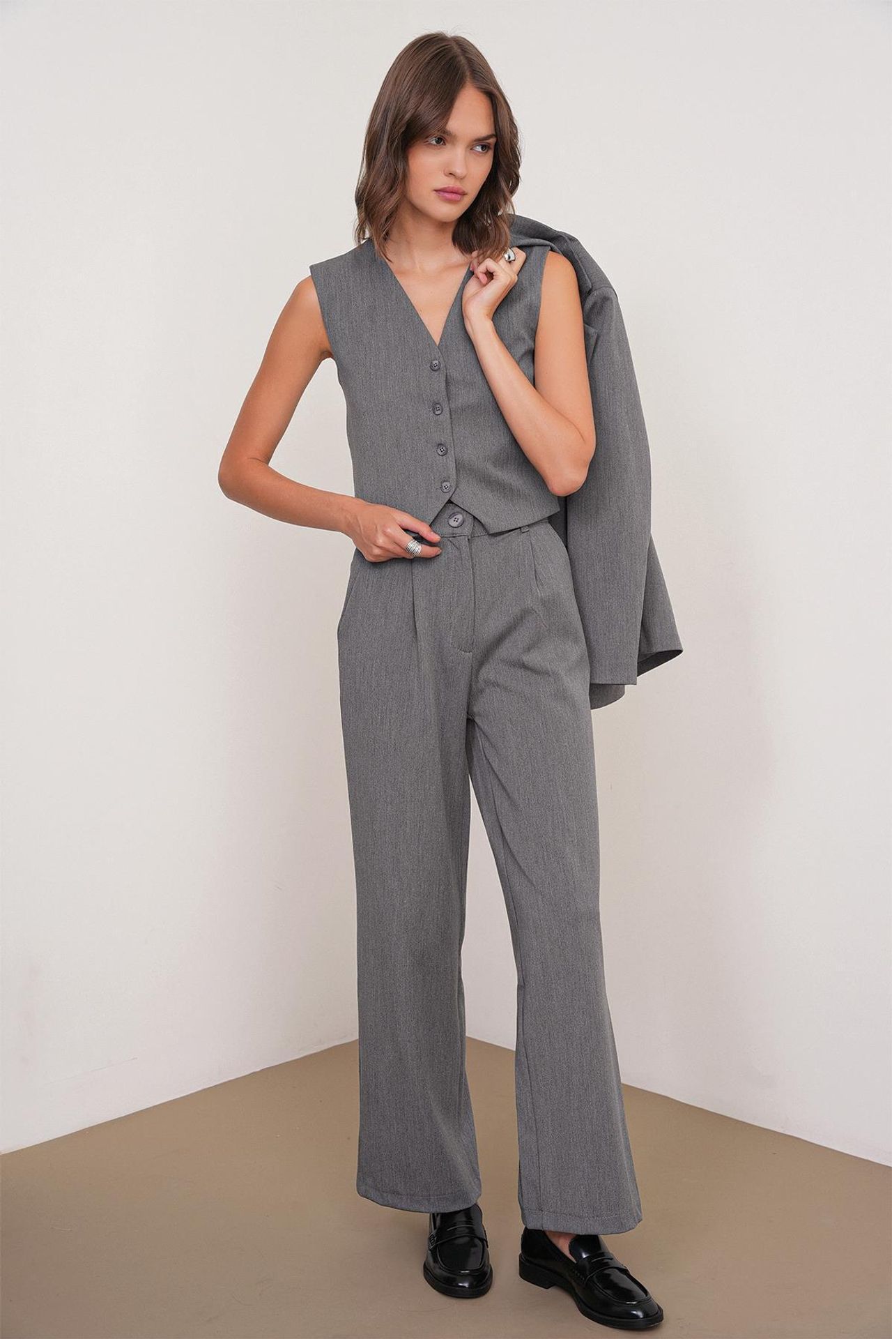 Mixray Pleated Palazzo Pants with Pockets 2