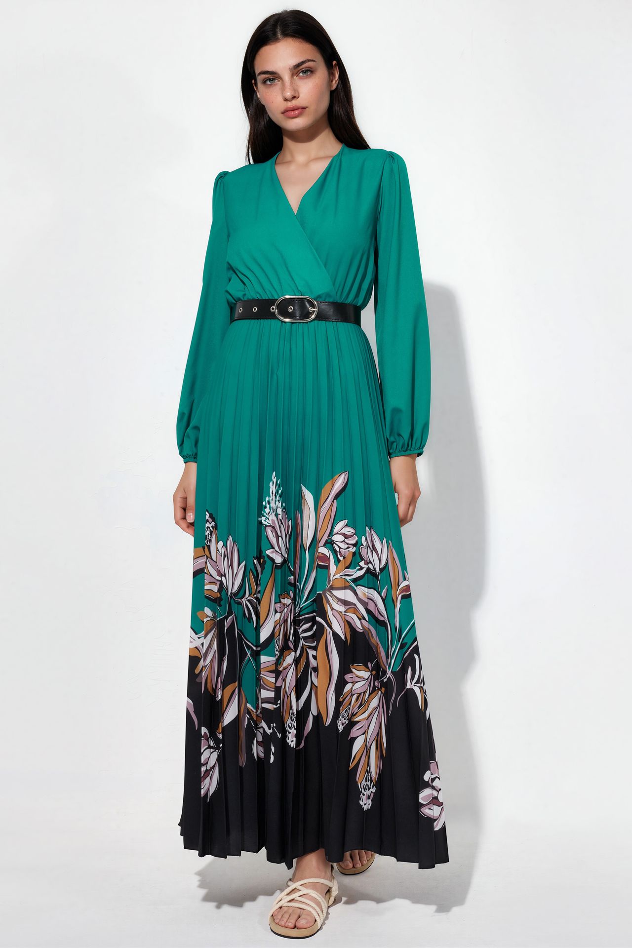 MSN Floral Midi Dress With Belt 4