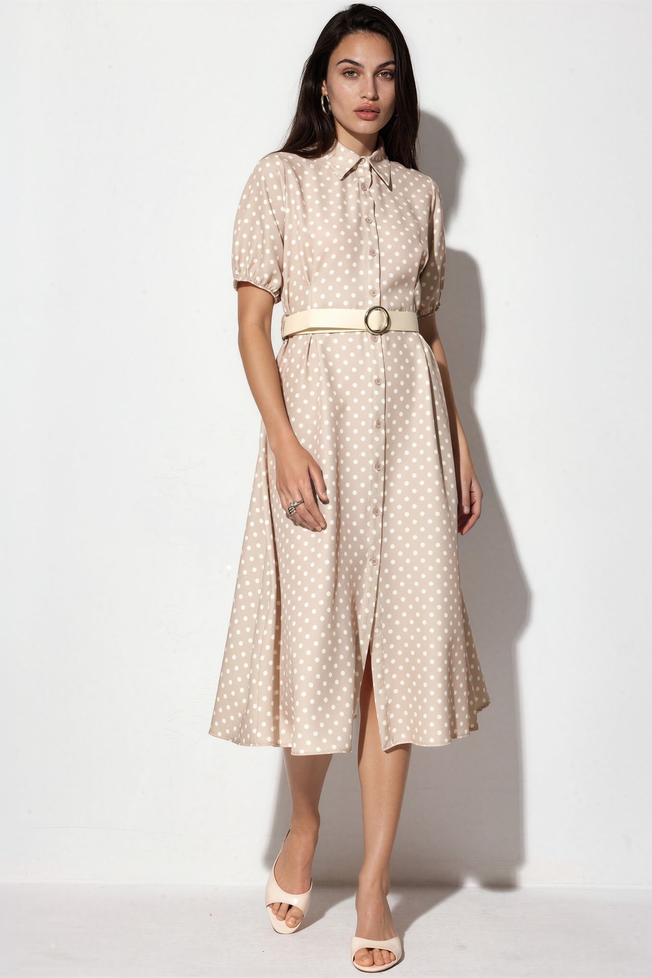 BDART Polka Dot Belted Midi Shirt Dress 1