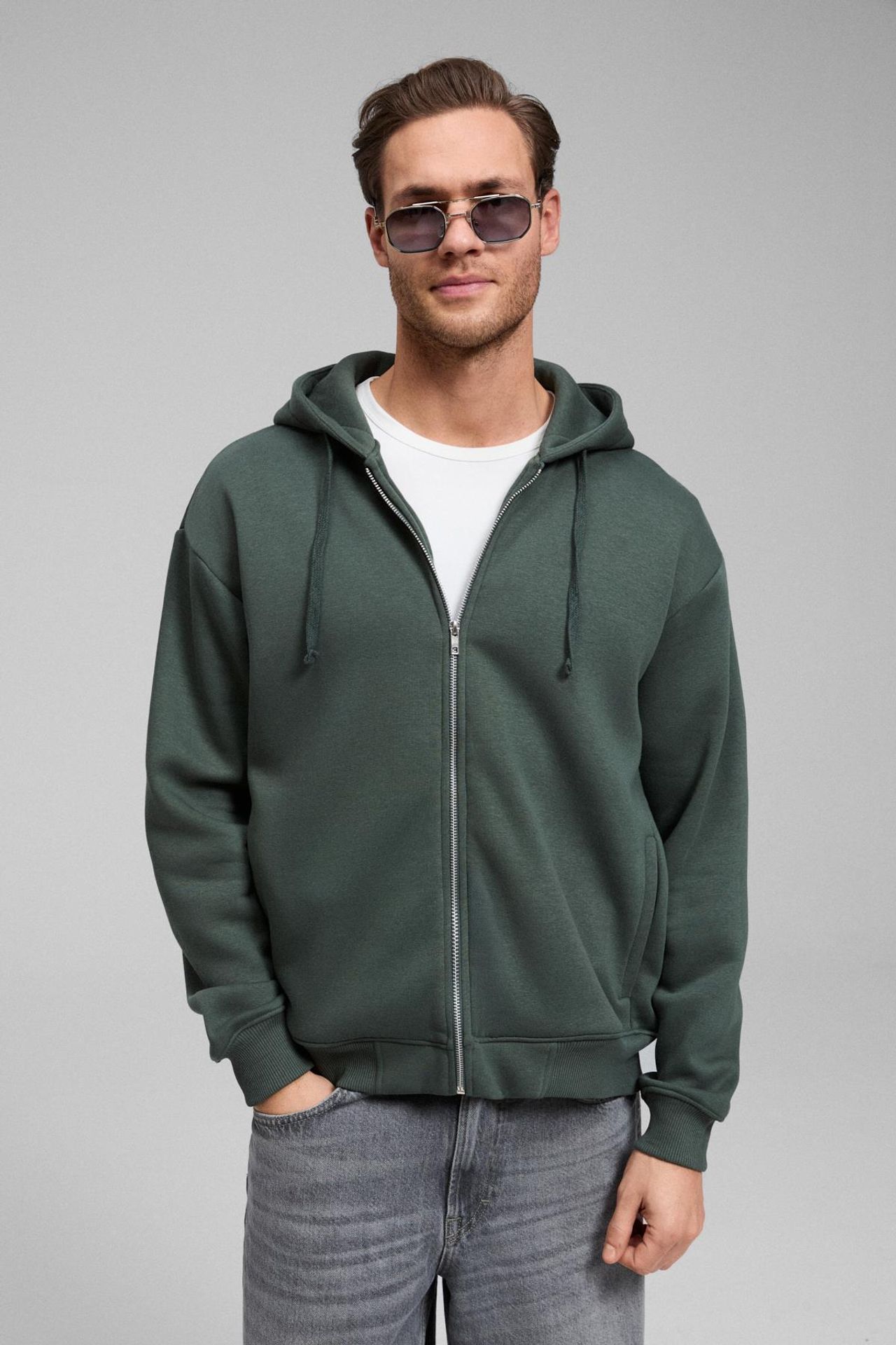 GRIMELANGE Oversized Hooded Zip Sweatshirt 1