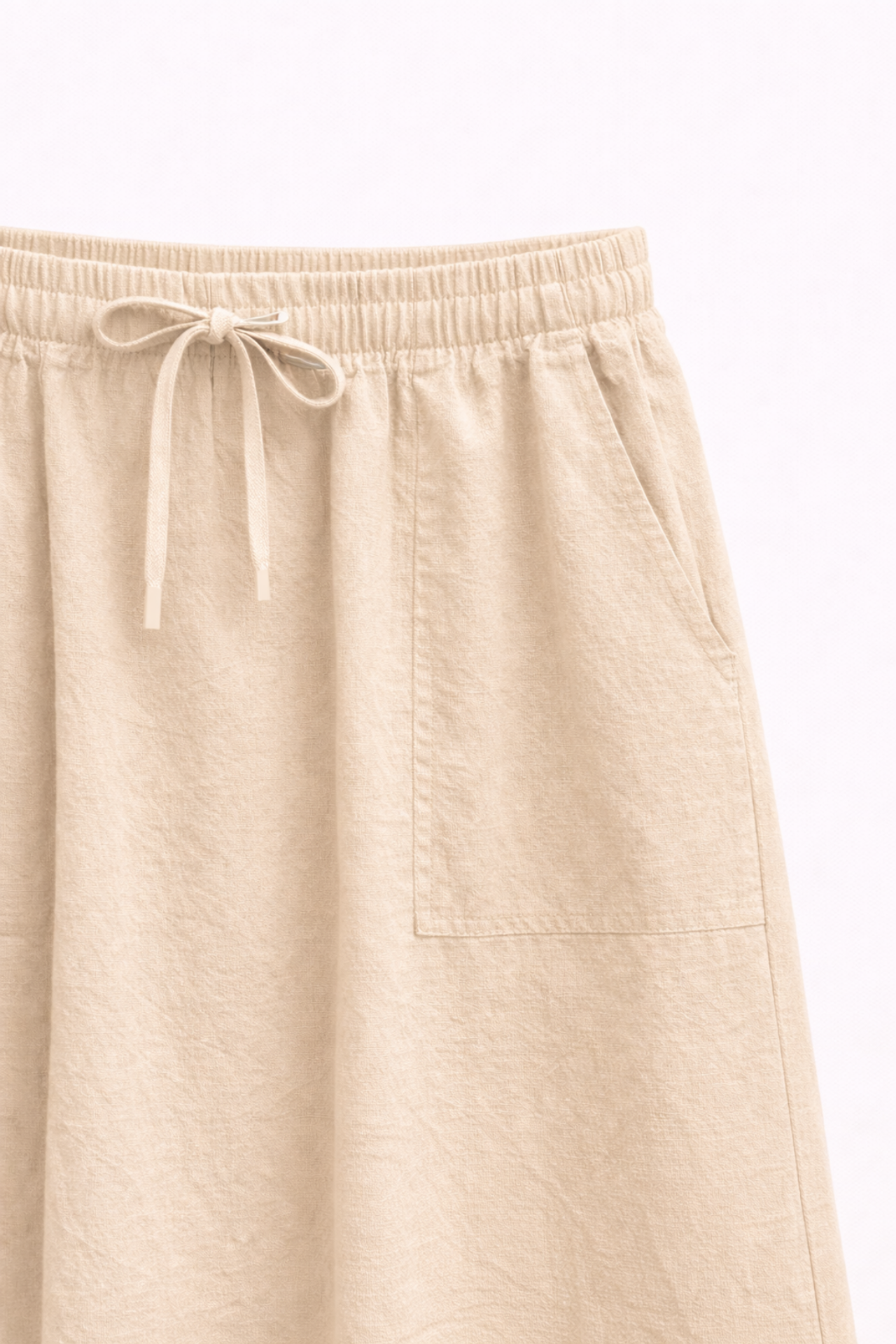 Mixray High-Waisted Poplin Skirt with Drawstring Detail 4