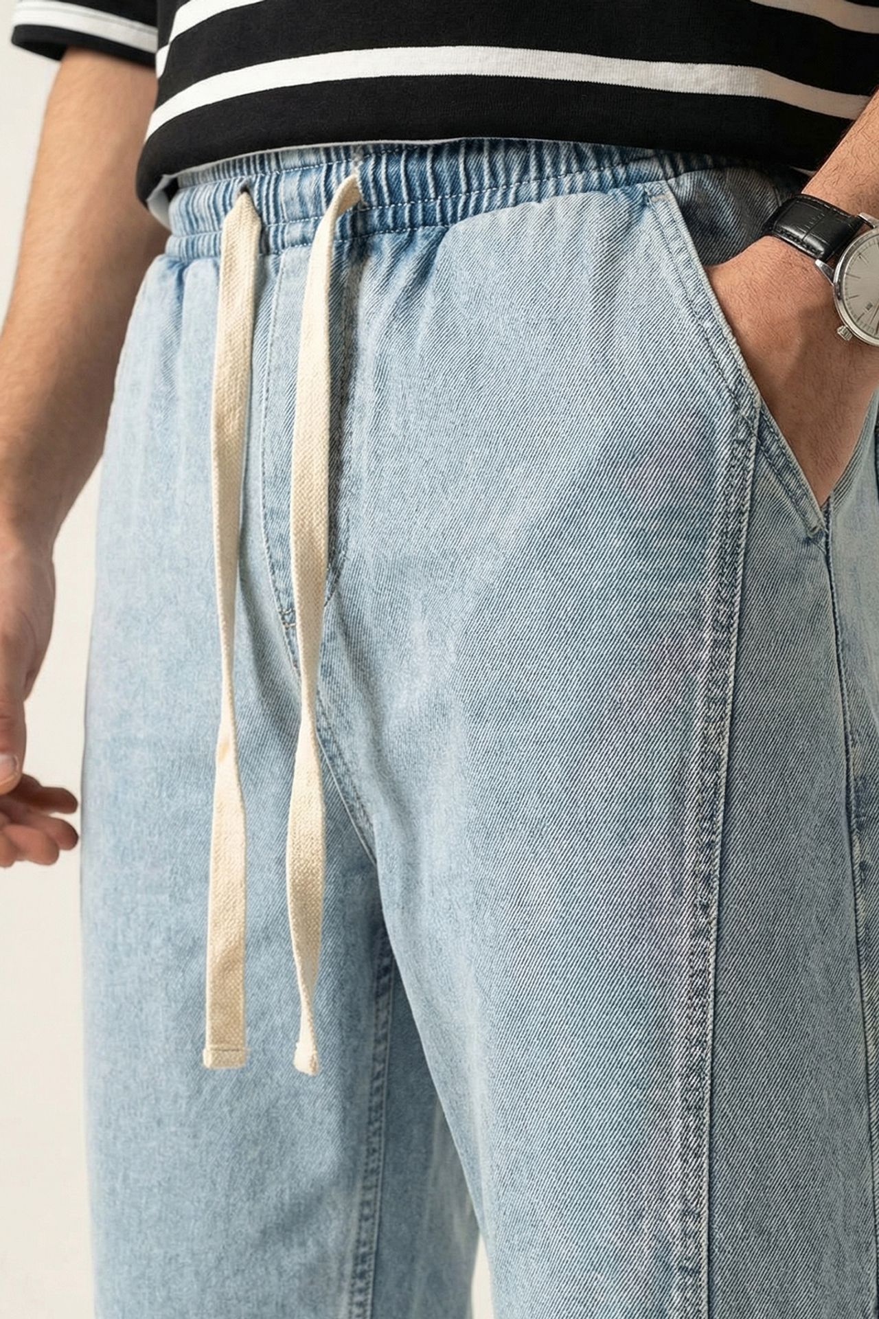 BDART Baggy Denim Pants with Drawstring Waist 4