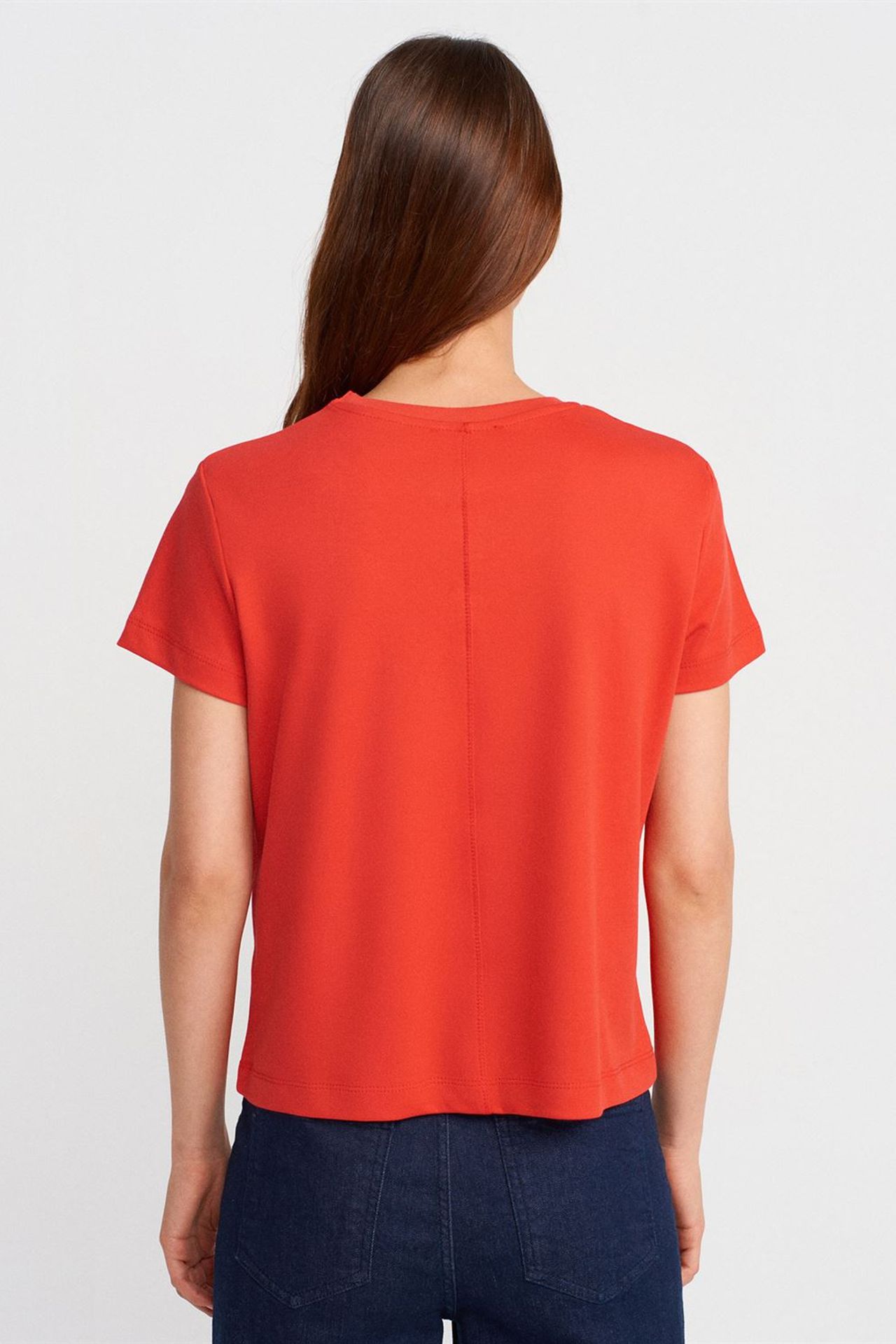 DILVIN Women's Cotton Ribbed Crew Neck T-Shirt 2