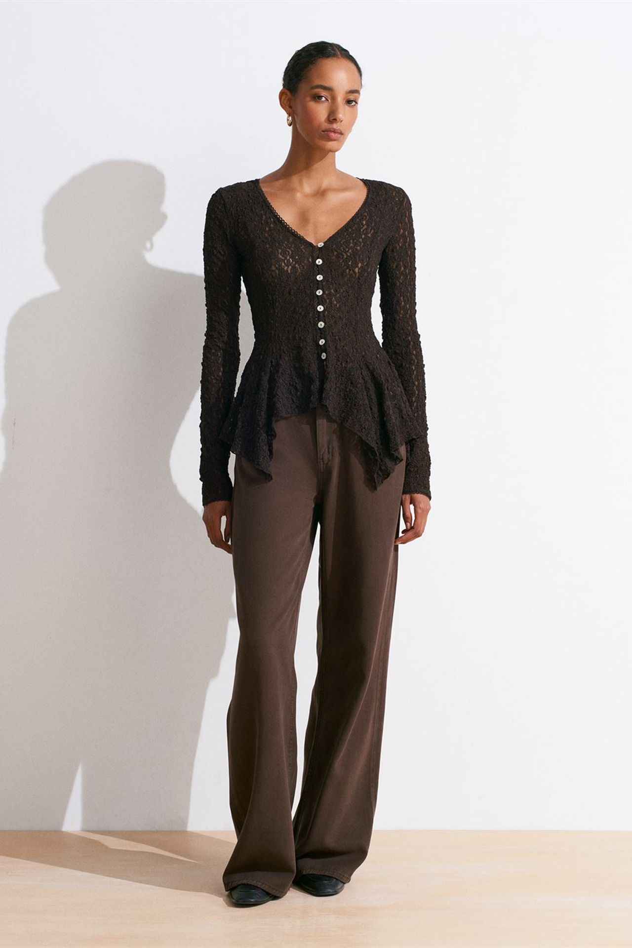 DILVIN Lace V-Neck Button Cardigan 5