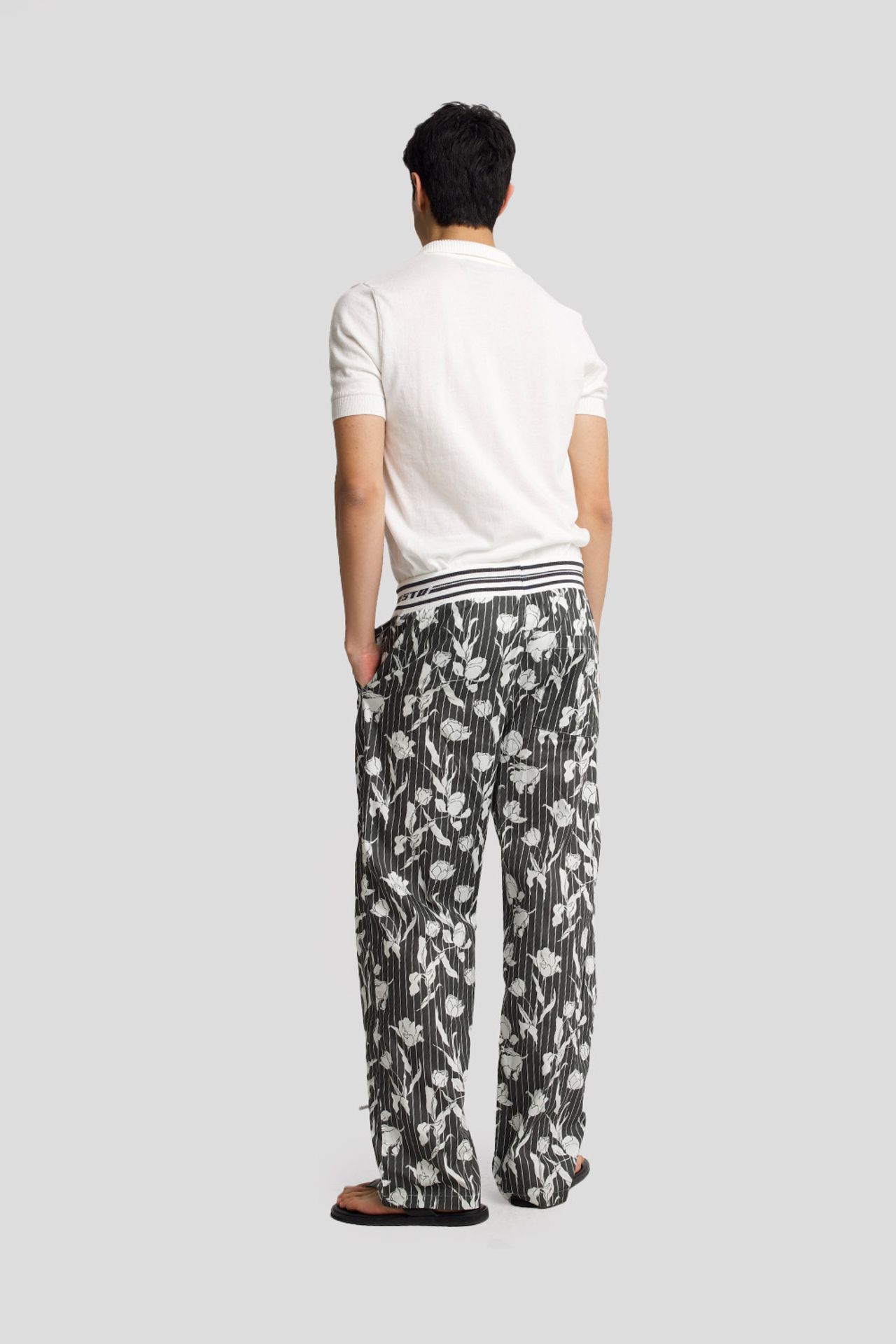 GIESTO Men's Cotton Floral Knit Pants 3